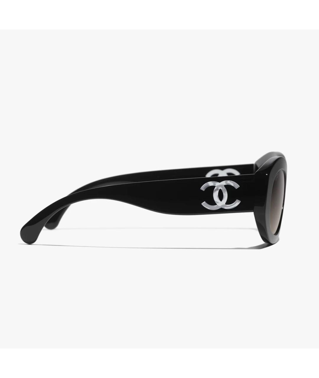 CHANEL Черные пластиковые солнцезащитные очки, фото 3