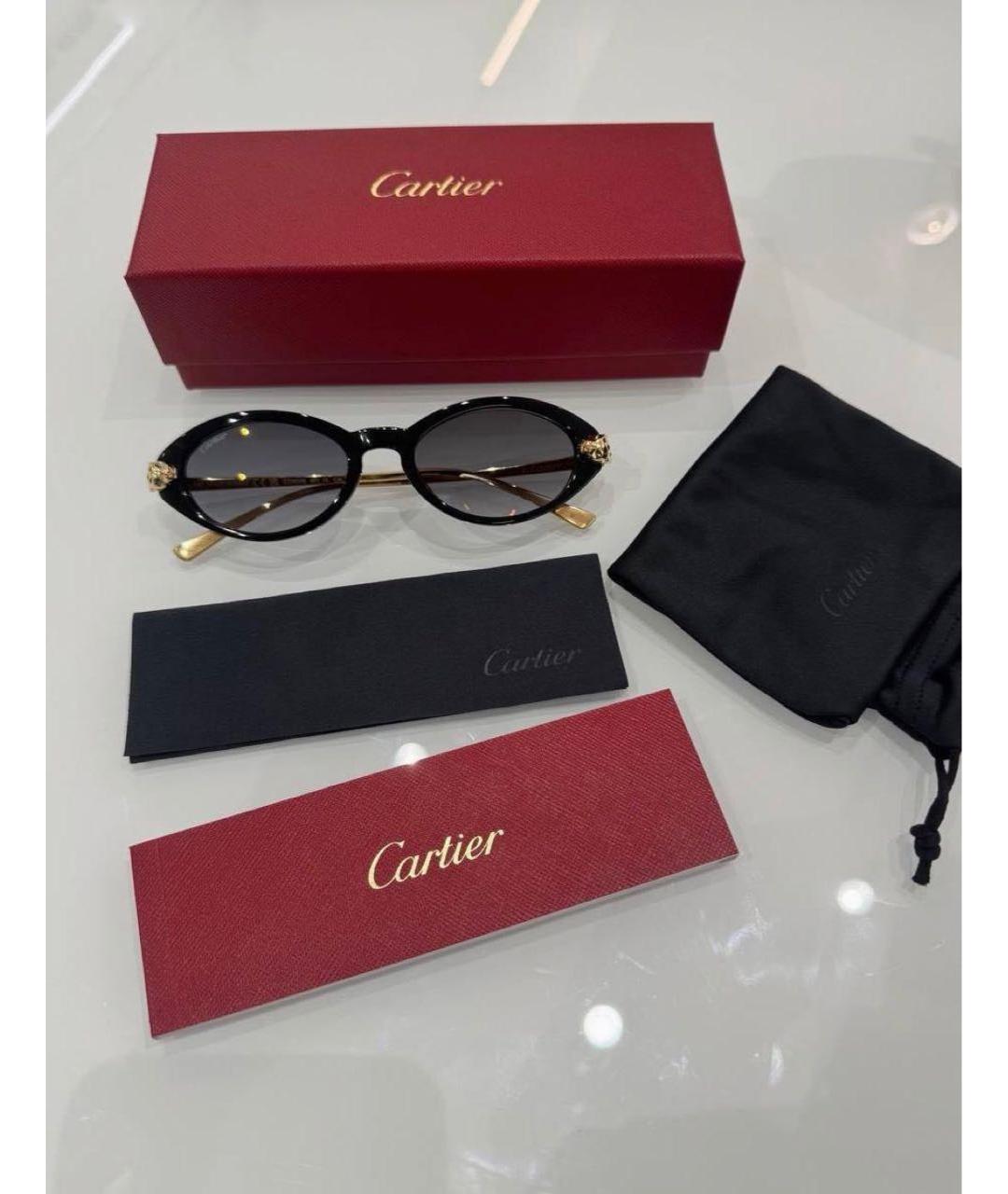 CARTIER Золотые металлические солнцезащитные очки, фото 4