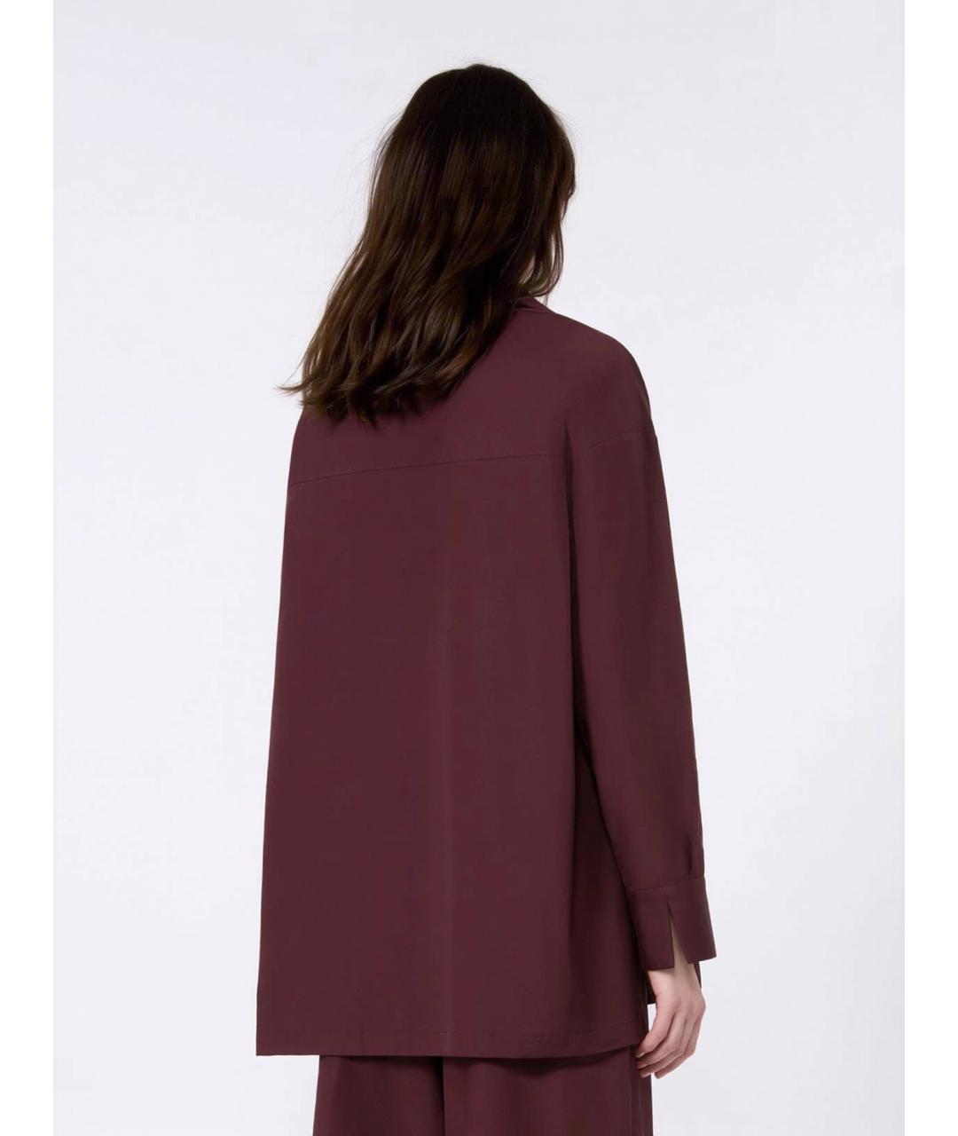 'S MAX MARA Бордовая хлопковая рубашка, фото 4