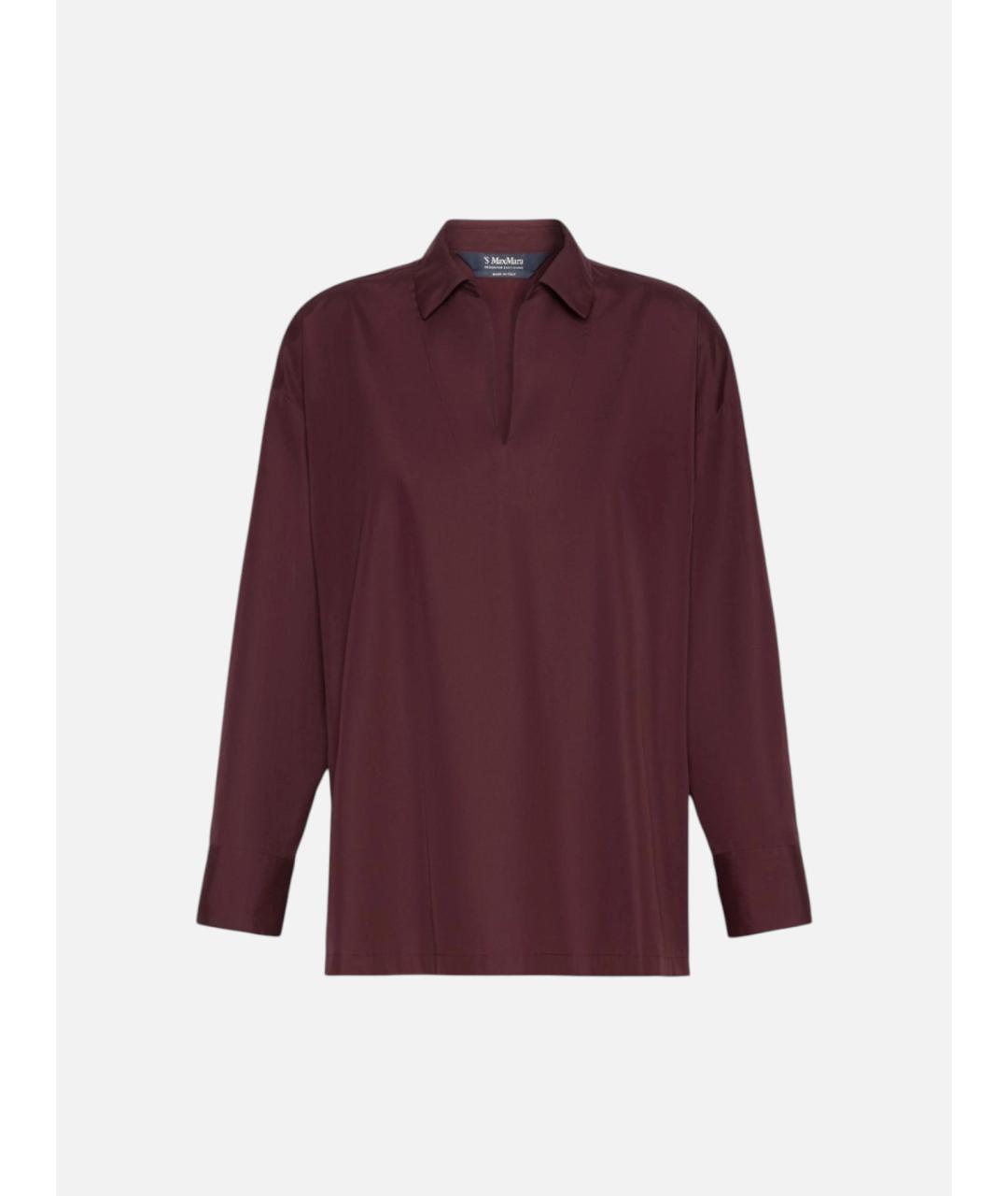 'S MAX MARA Бордовая хлопковая рубашка, фото 1