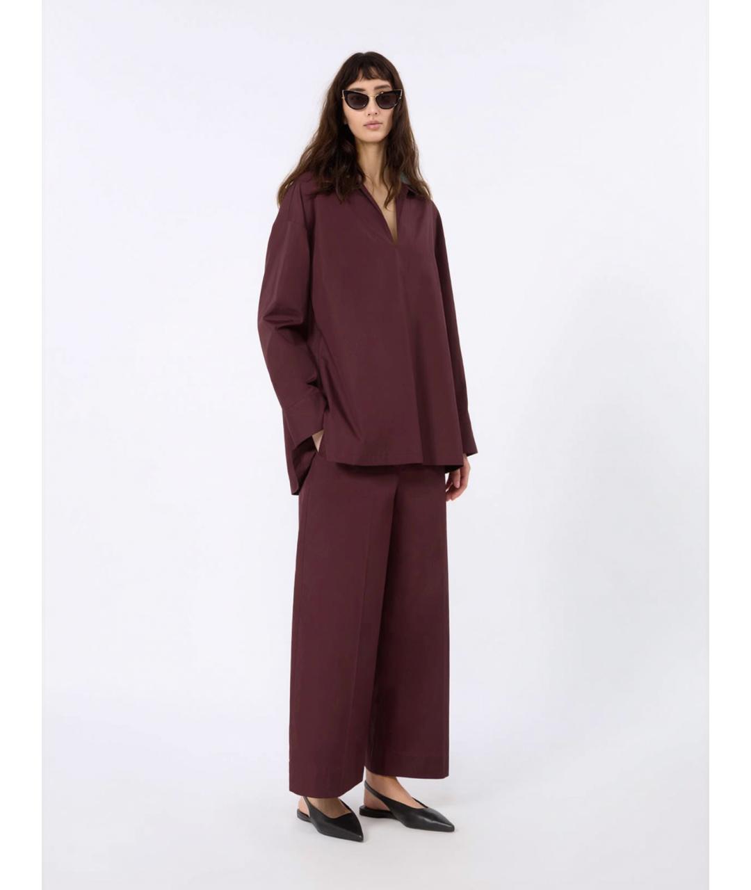 'S MAX MARA Бордовая хлопковая рубашка, фото 2