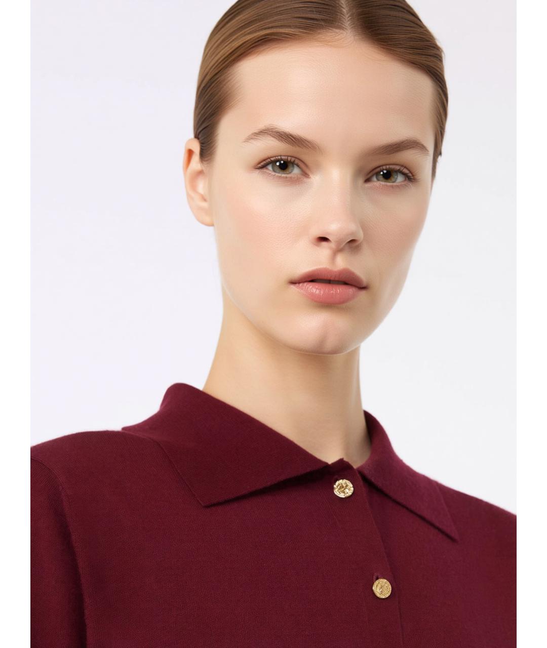 'S MAX MARA Бордовый хлопковый джемпер / свитер, фото 5