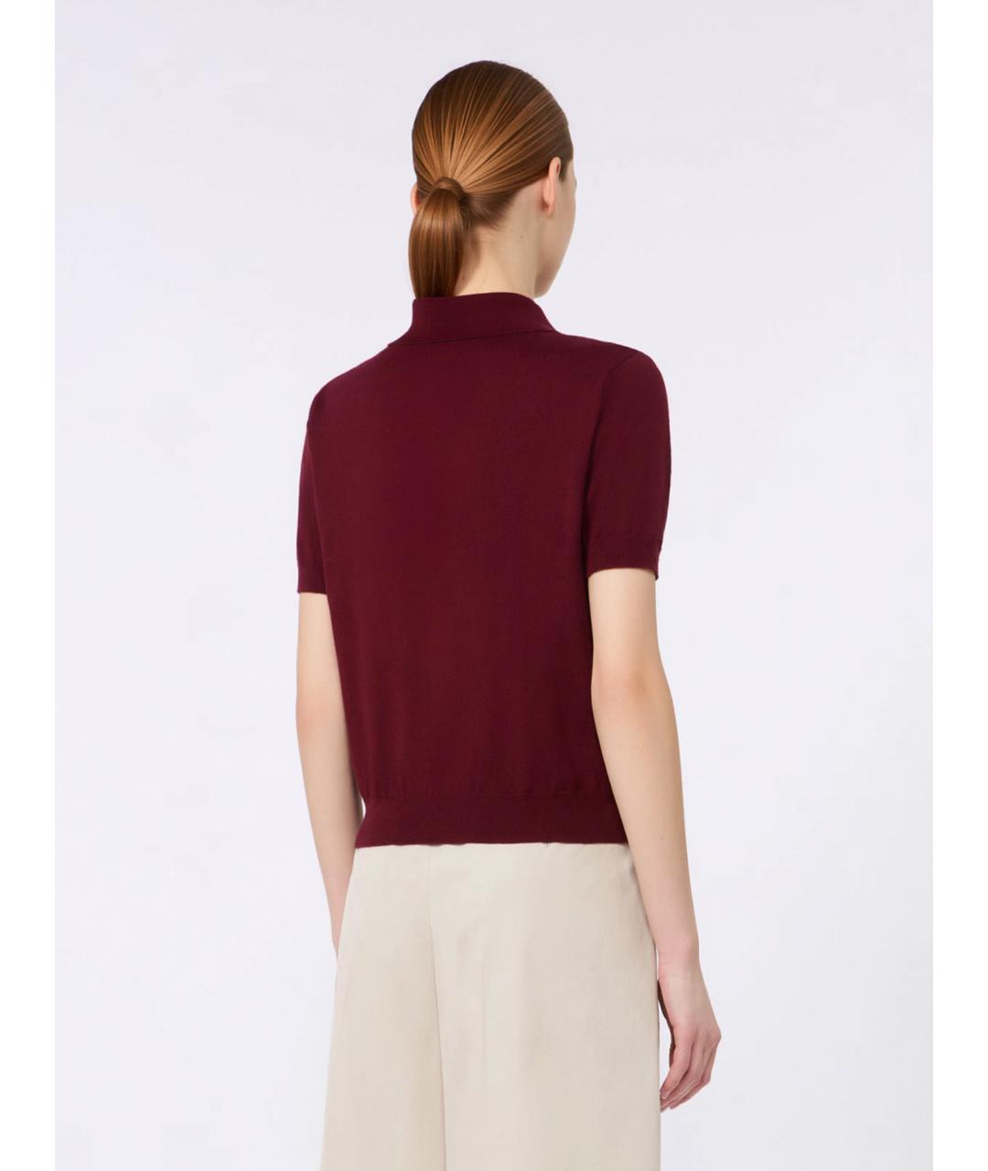 'S MAX MARA Бордовый хлопковый джемпер / свитер, фото 4
