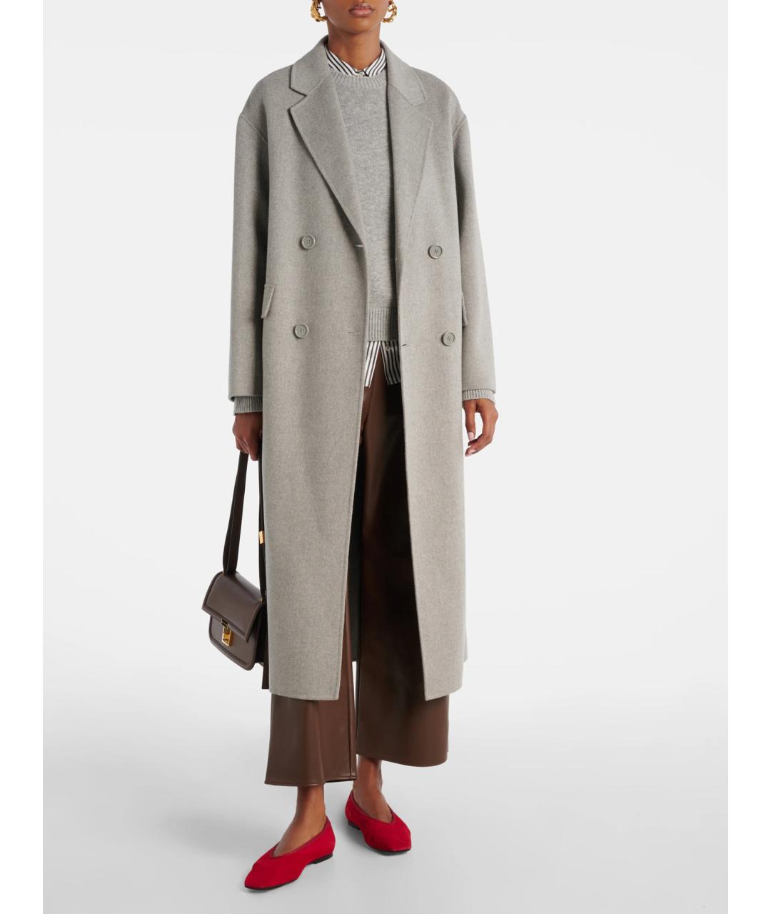 'S MAX MARA Коричневые полиэстеровые прямые брюки, фото 2