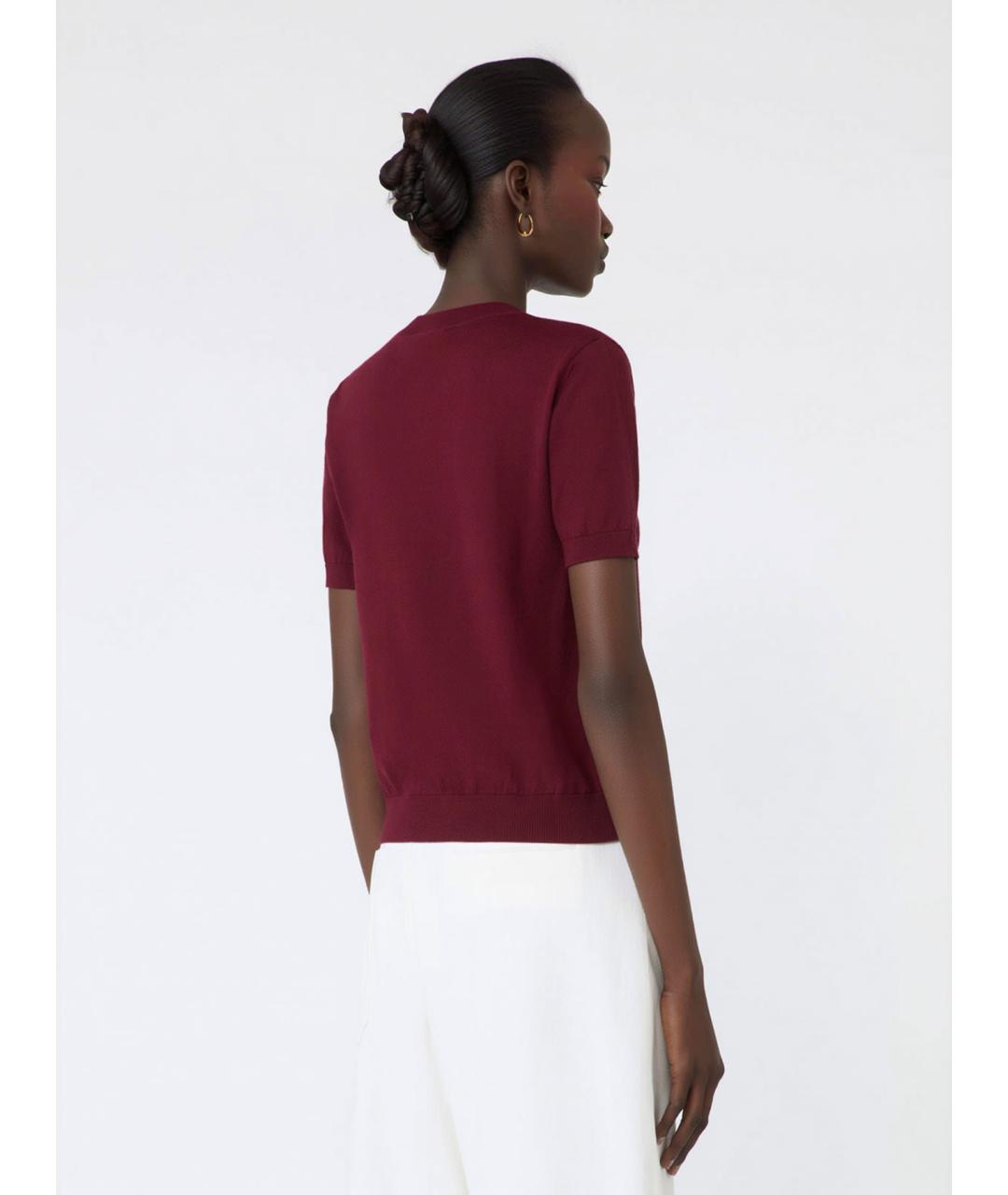 'S MAX MARA Бордовый хлопковый джемпер / свитер, фото 4