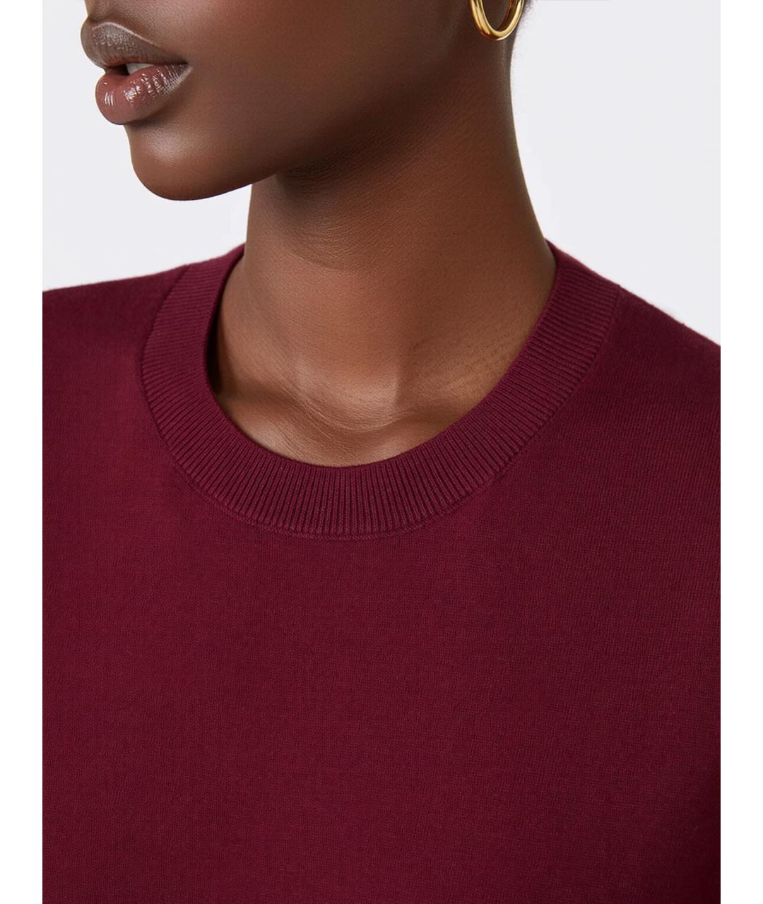 'S MAX MARA Бордовый хлопковый джемпер / свитер, фото 5