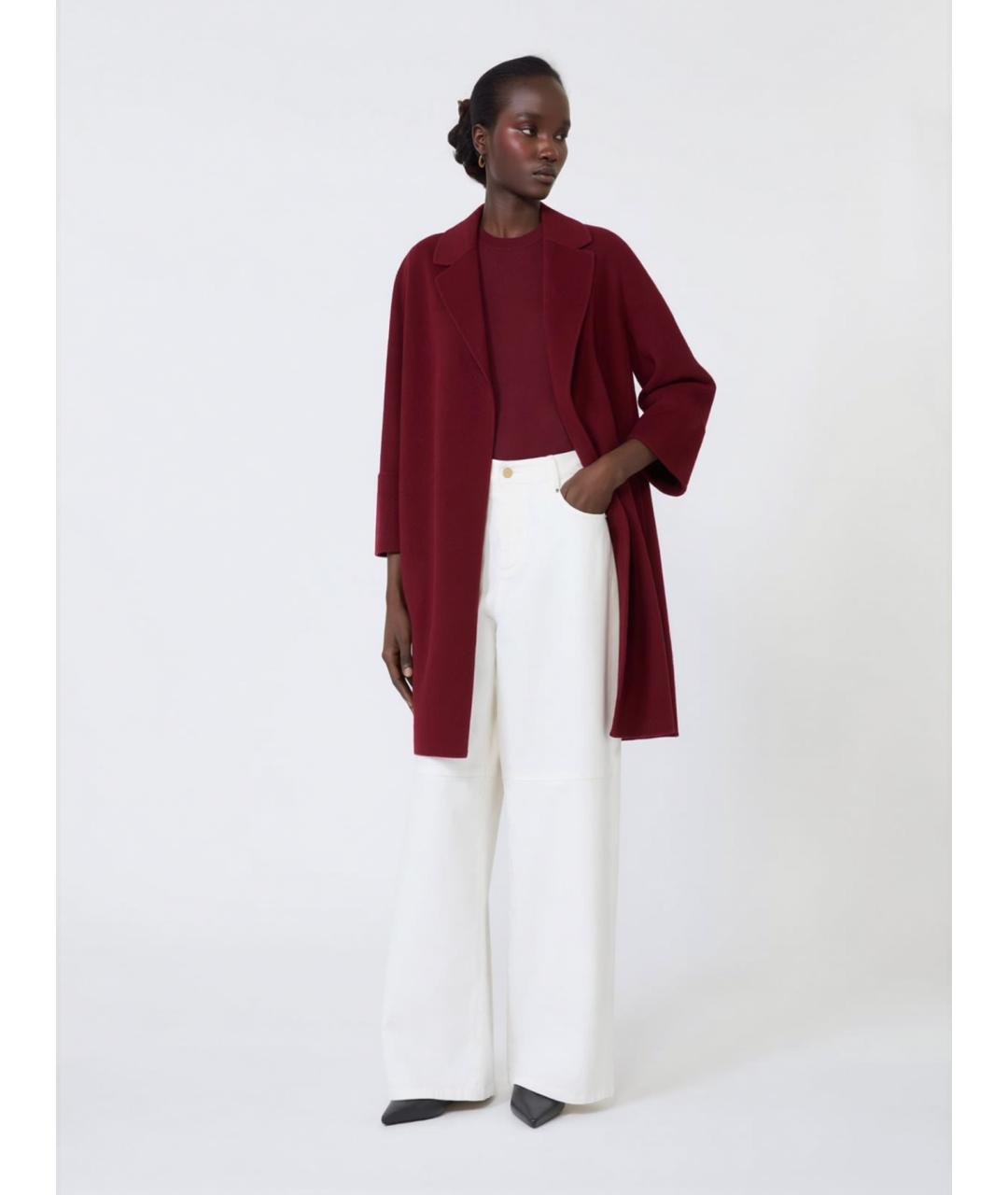 'S MAX MARA Бордовый хлопковый джемпер / свитер, фото 2