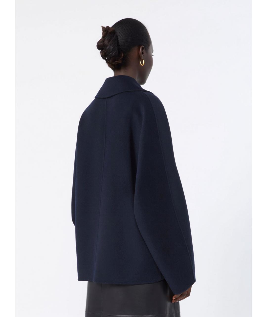 'S MAX MARA Темно-синее шерстяное пальто, фото 4