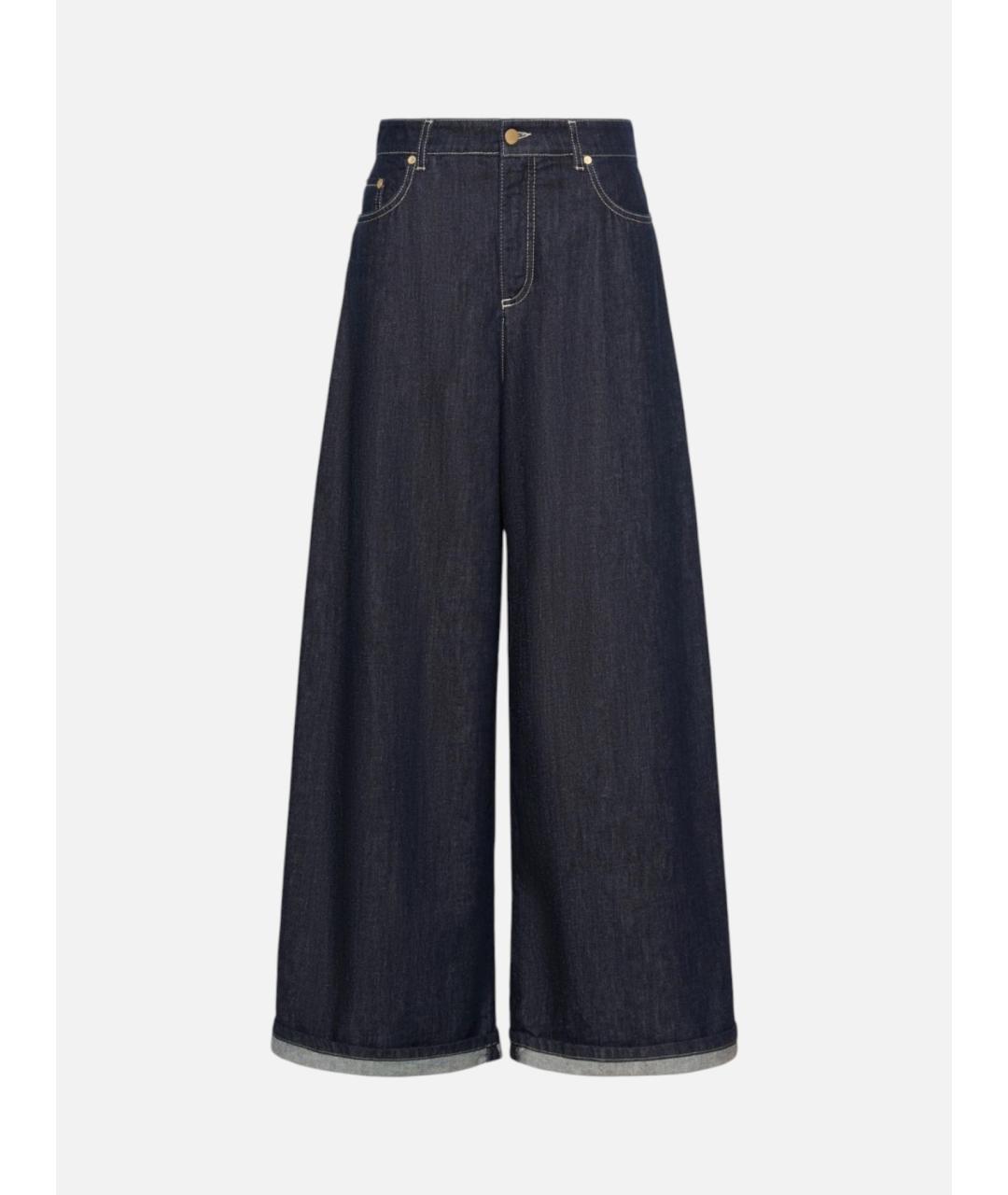 'S MAX MARA Темно-синие хлопковые прямые джинсы, фото 1