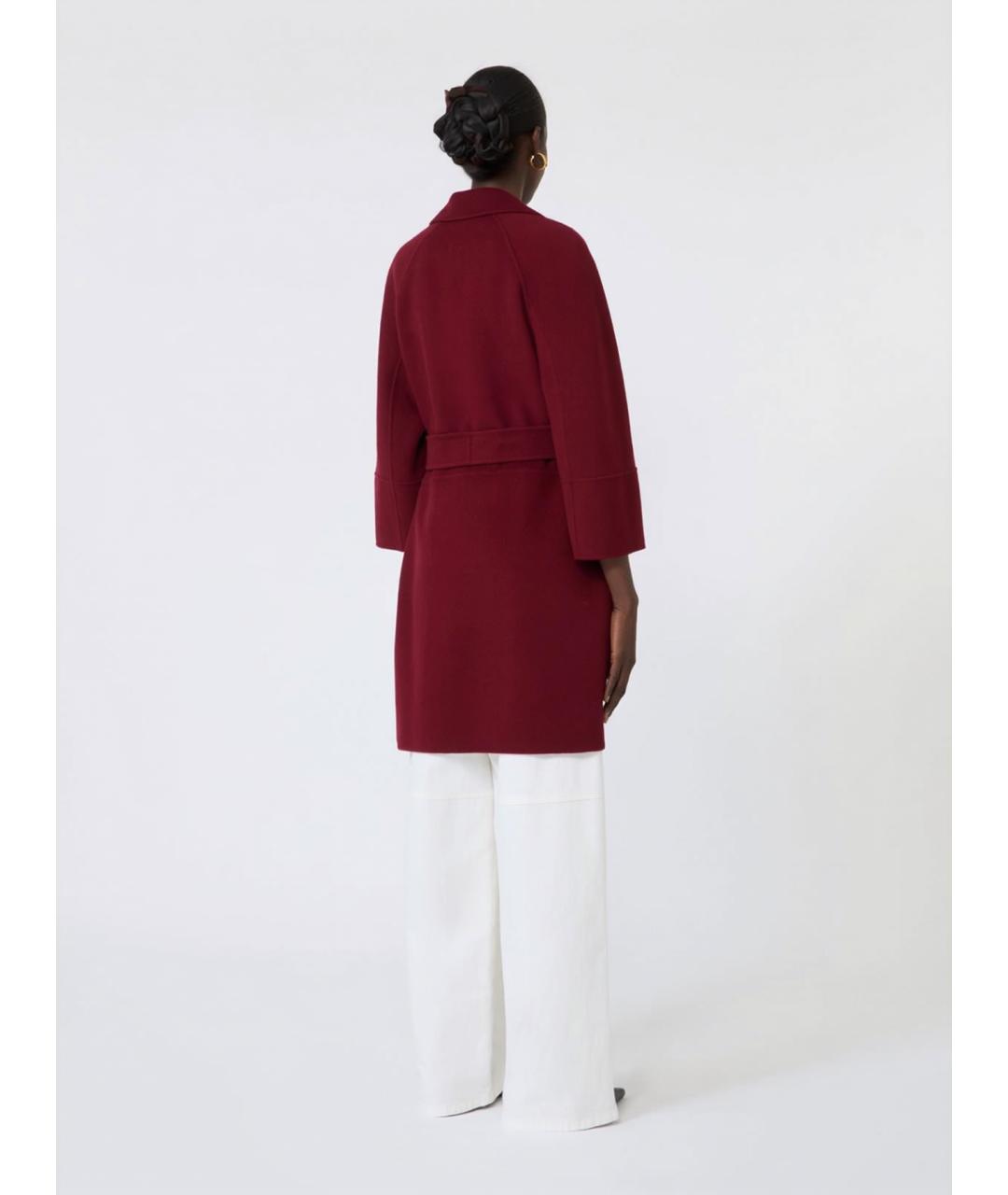 'S MAX MARA Бордовое шерстяное пальто, фото 4
