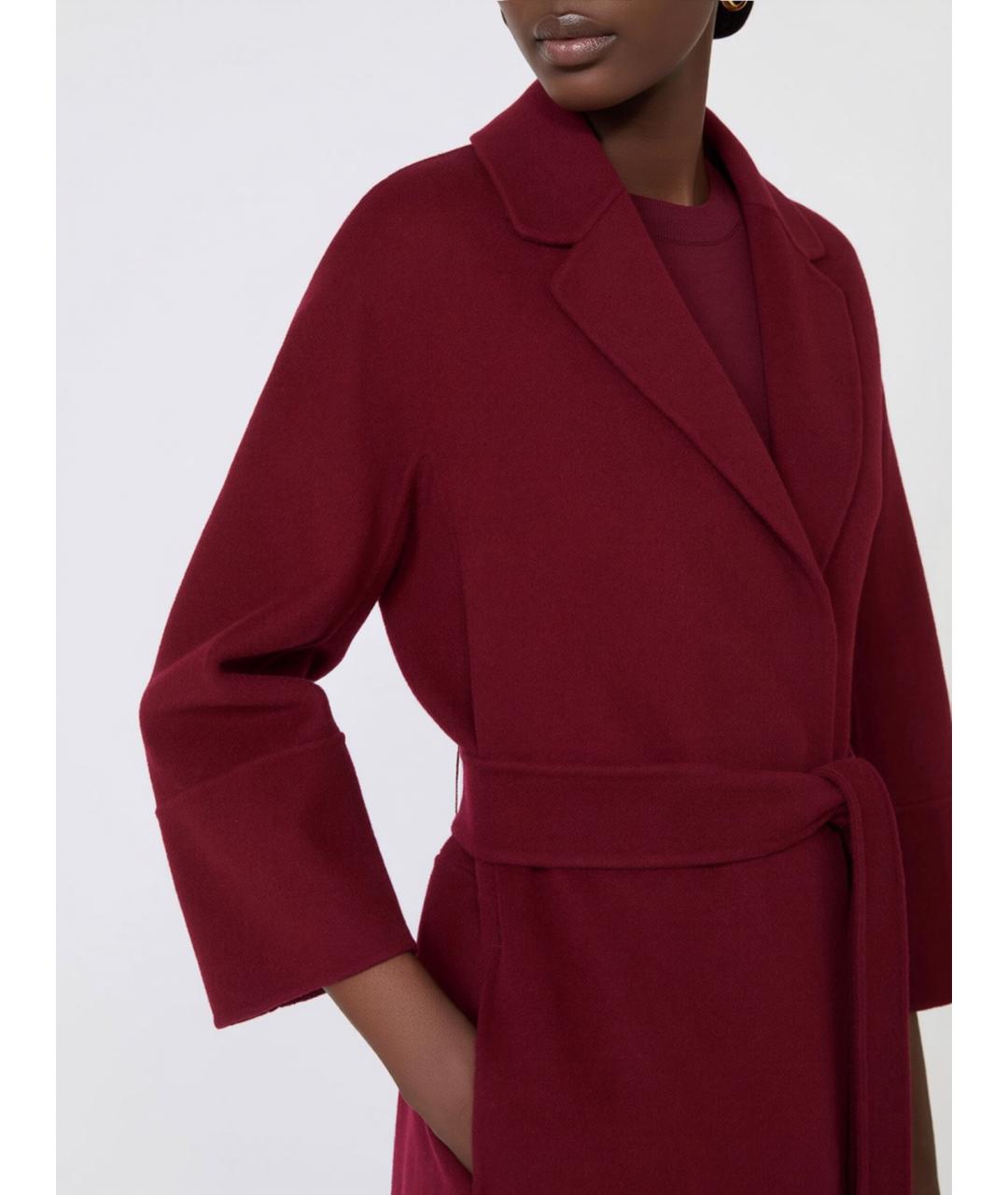 'S MAX MARA Бордовое шерстяное пальто, фото 5