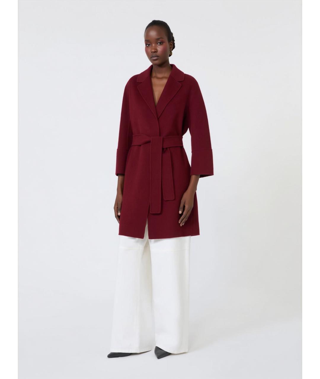 'S MAX MARA Бордовое шерстяное пальто, фото 3