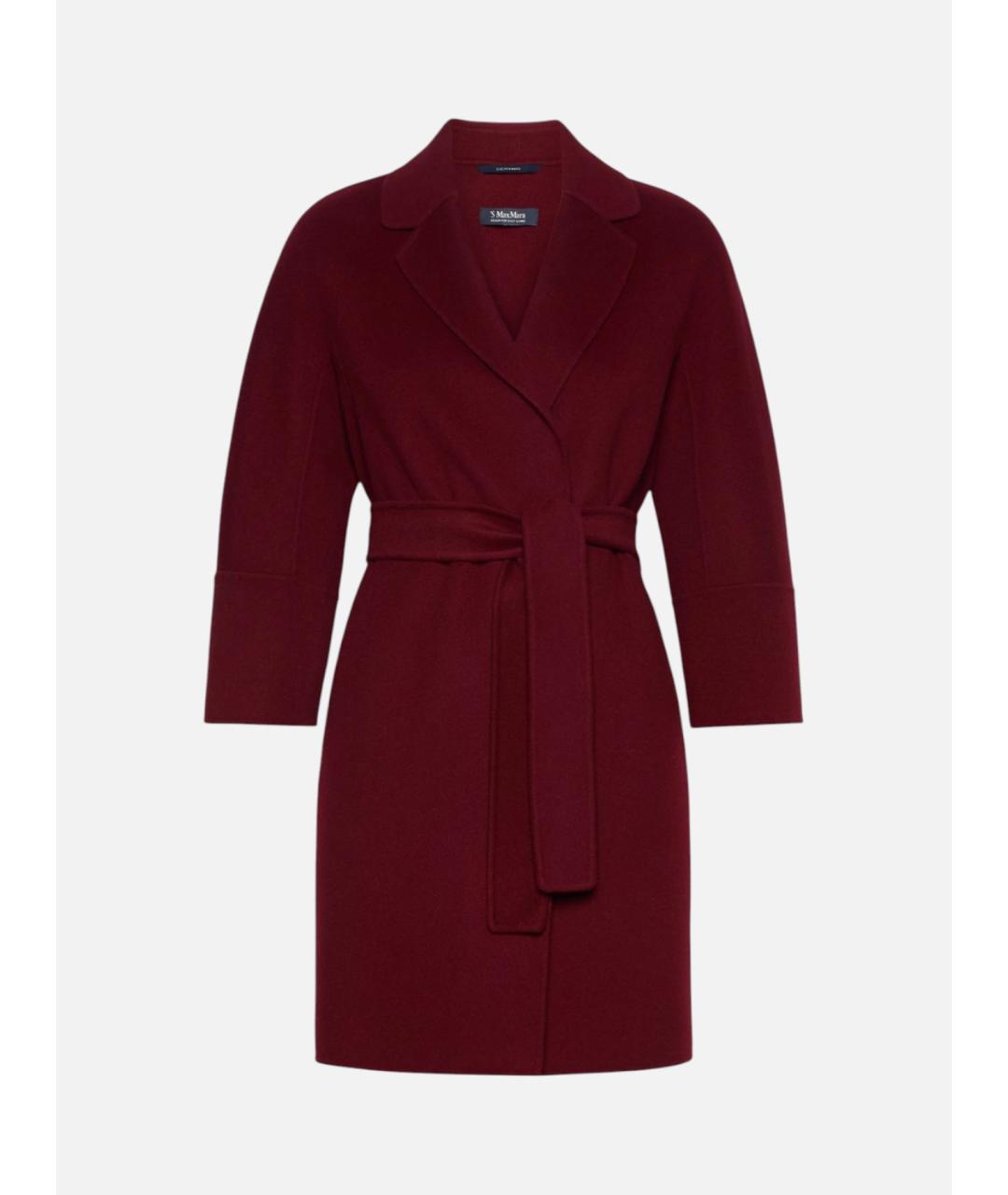 'S MAX MARA Бордовое шерстяное пальто, фото 1