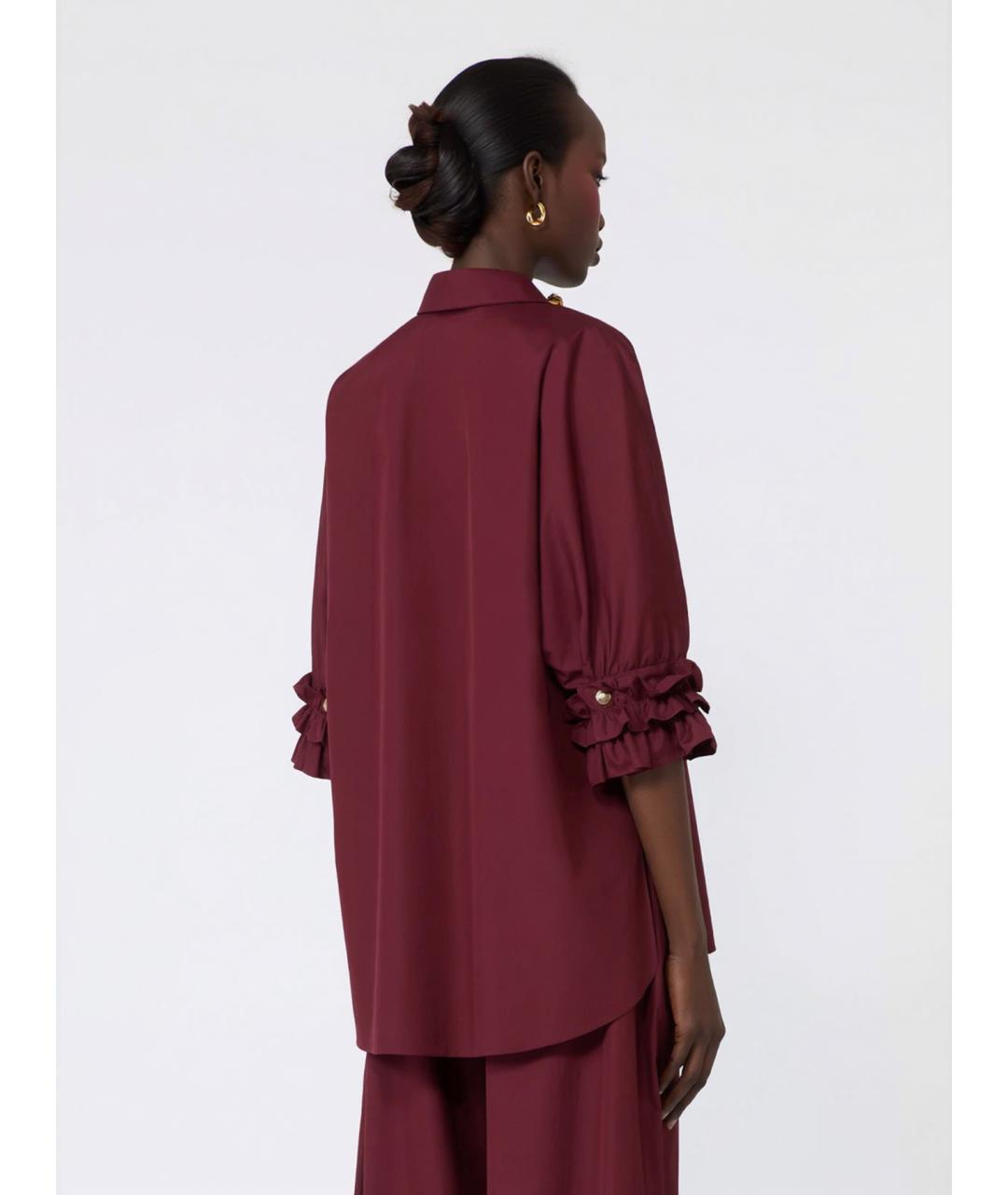 'S MAX MARA Бордовая хлопковая рубашка, фото 4