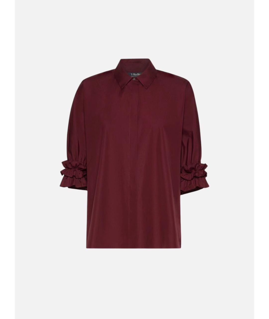 'S MAX MARA Бордовая хлопковая рубашка, фото 1