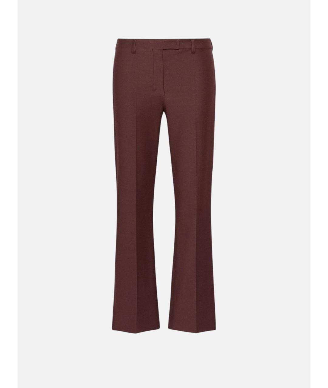 'S MAX MARA Бордовые хлопковые прямые брюки, фото 1