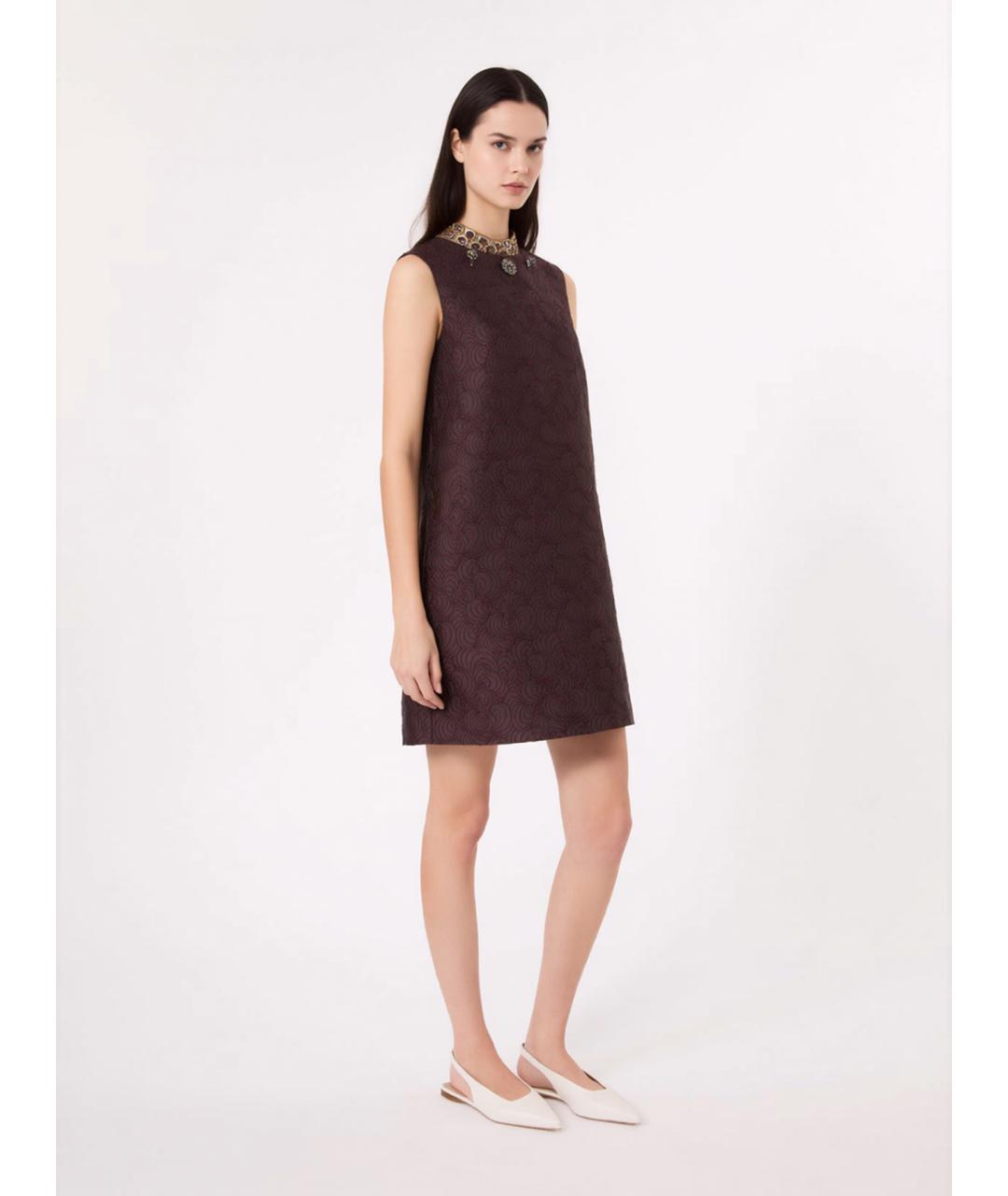 'S MAX MARA Бордовое полиэстеровое коктейльное платье, фото 2