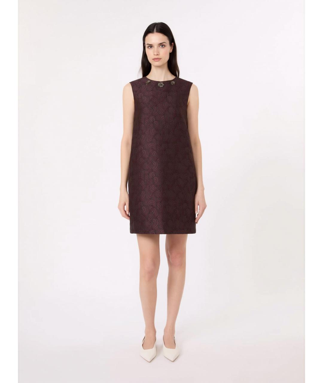 'S MAX MARA Бордовое полиэстеровое коктейльное платье, фото 3