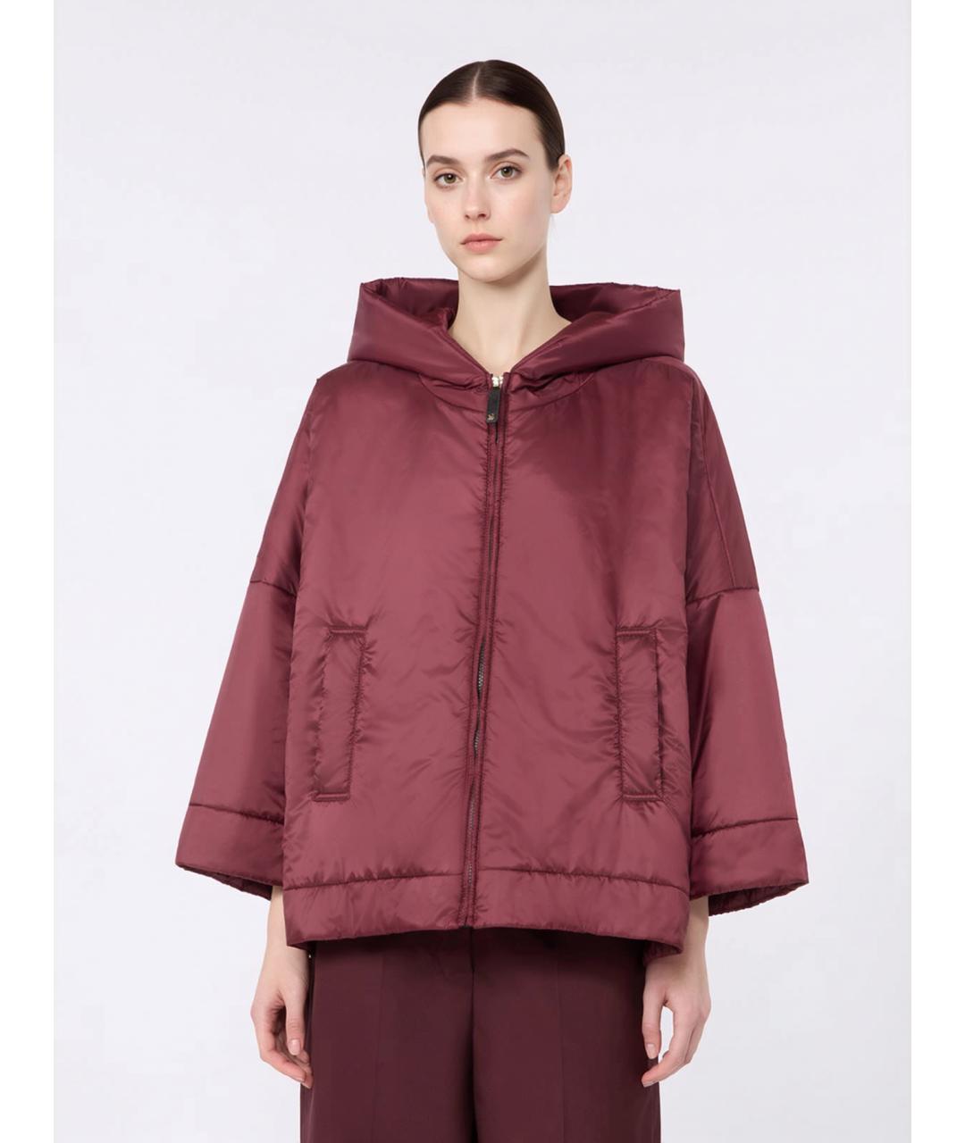 'S MAX MARA Бордовая полиэстеровая куртка, фото 3