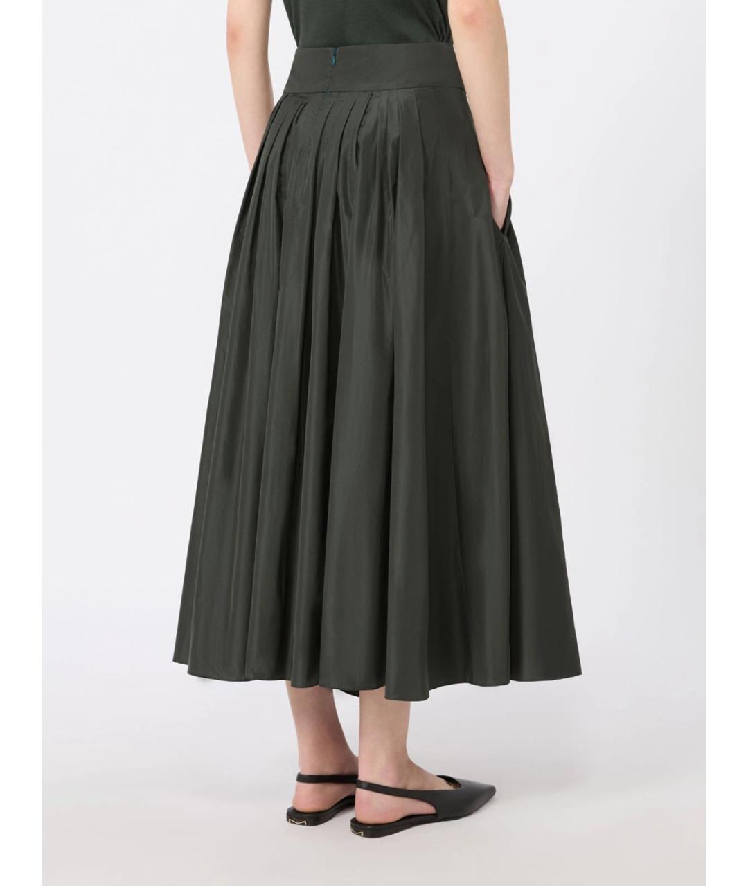 'S MAX MARA Зеленая полиэстеровая юбка миди, фото 4