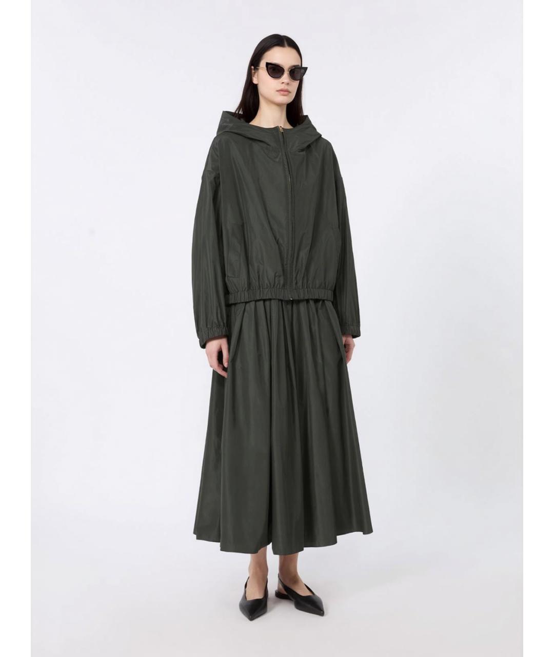 'S MAX MARA Зеленая полиэстеровая юбка миди, фото 2