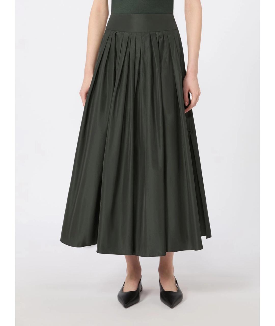 'S MAX MARA Зеленая полиэстеровая юбка миди, фото 3