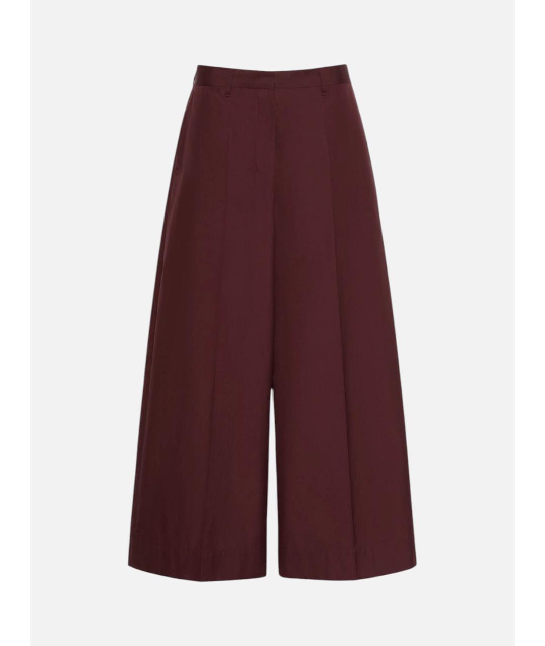 'S MAX MARA Бордовые хлопковые брюки широкие, фото 1