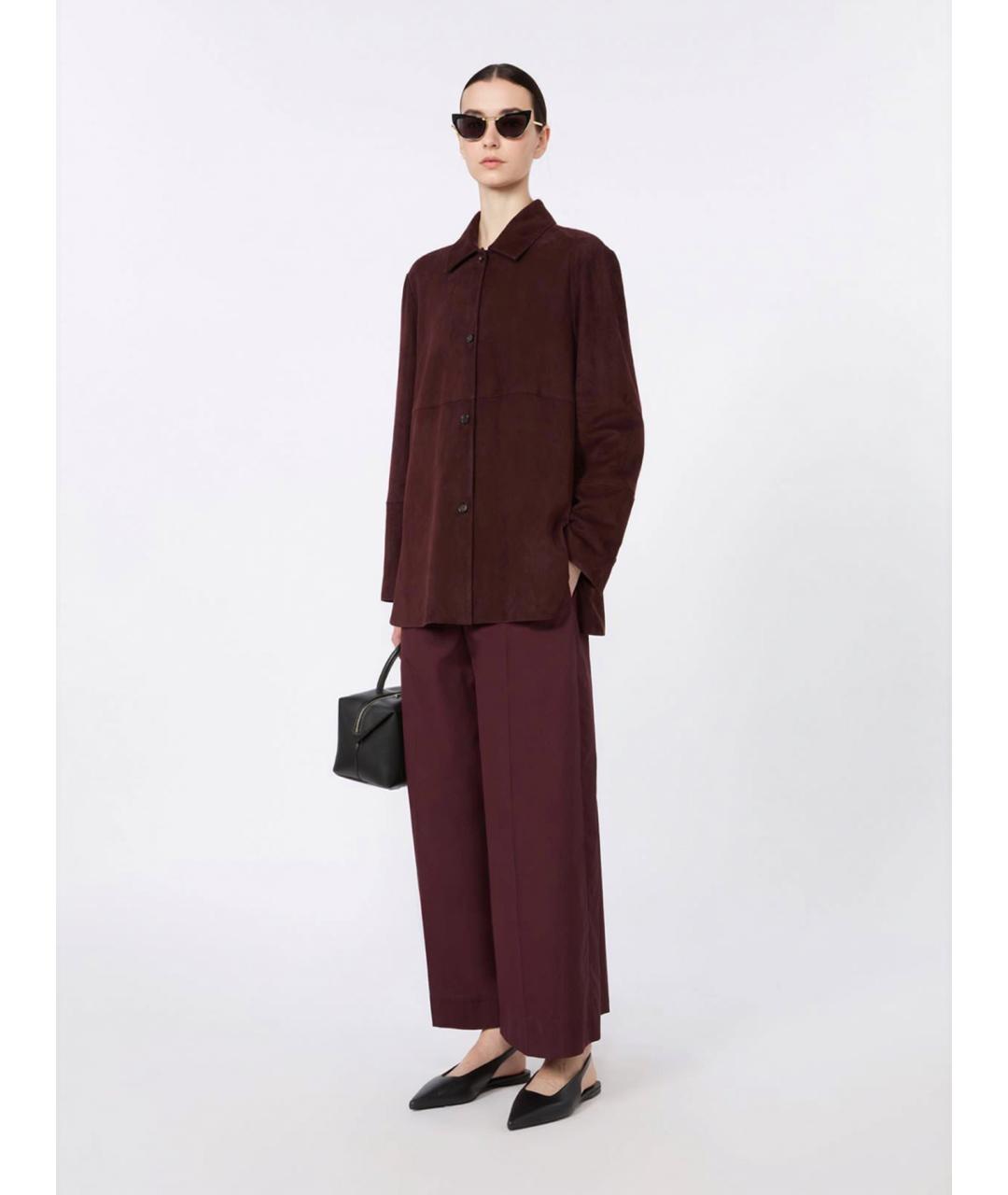 'S MAX MARA Бордовые хлопковые брюки широкие, фото 2