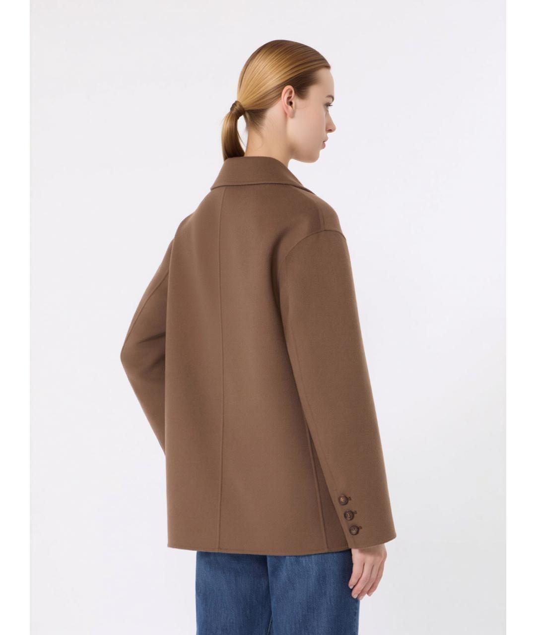 'S MAX MARA Коричневая шерстяная куртка, фото 3