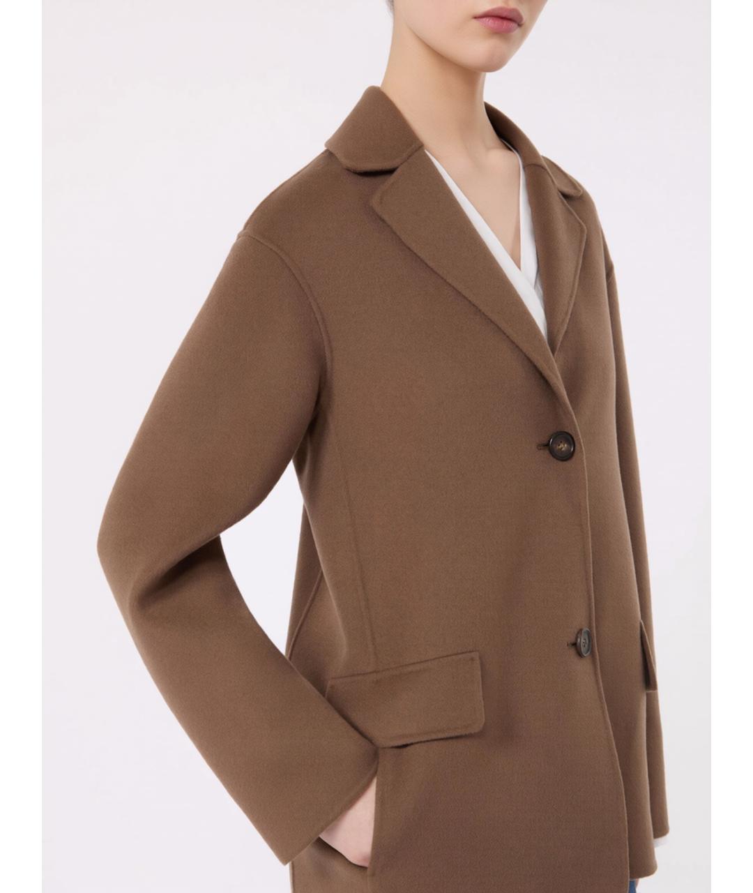 'S MAX MARA Коричневая шерстяная куртка, фото 5