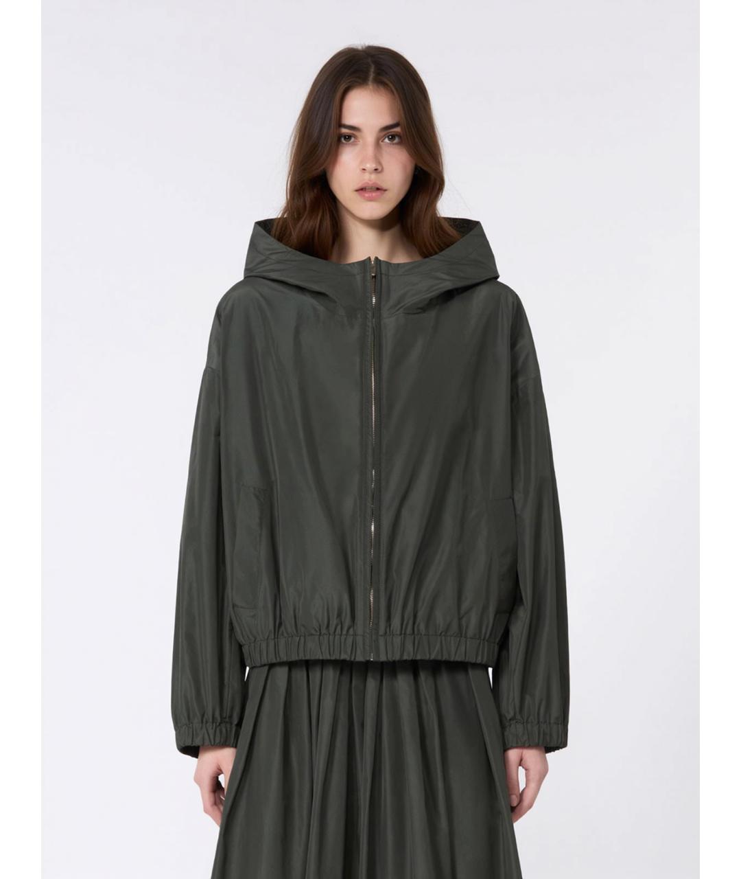 'S MAX MARA Зеленая полиэстеровая куртка, фото 4