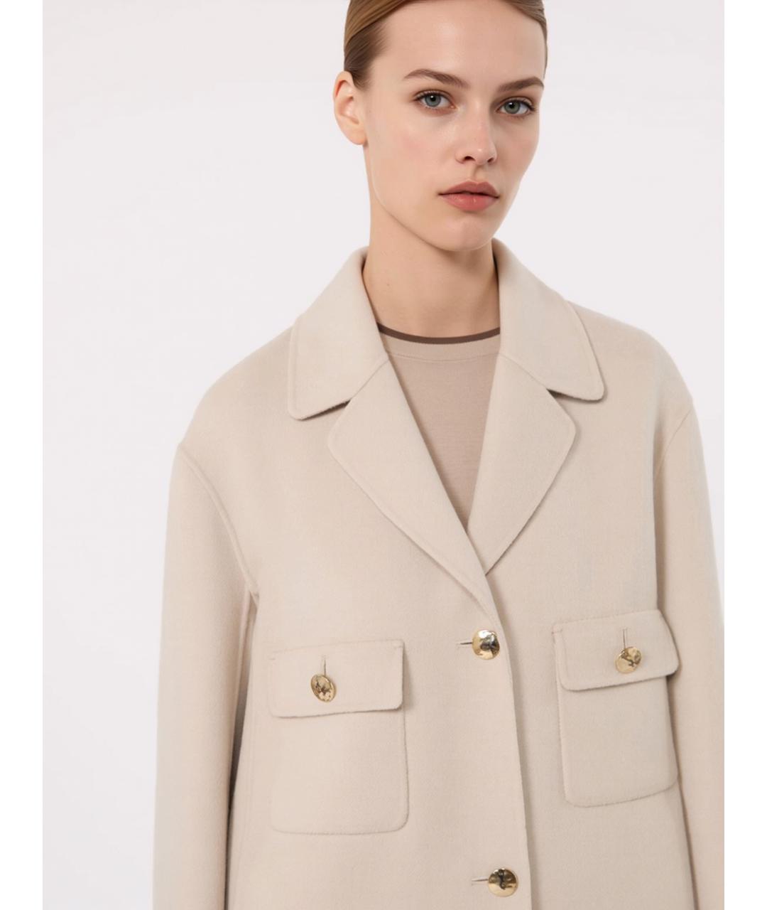 'S MAX MARA Бежевая шерстяная куртка, фото 4