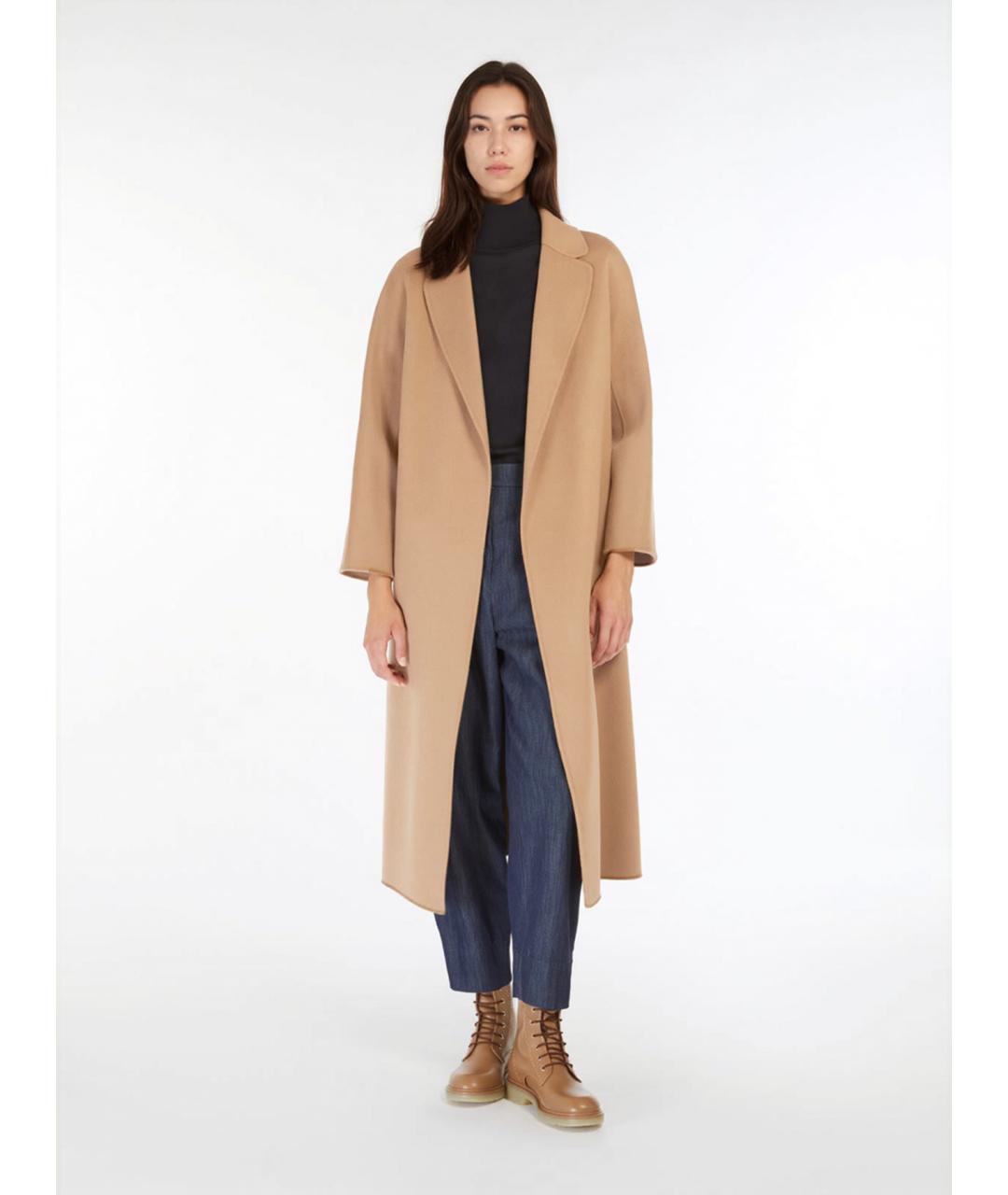 'S MAX MARA Бежевое шерстяное пальто, фото 2