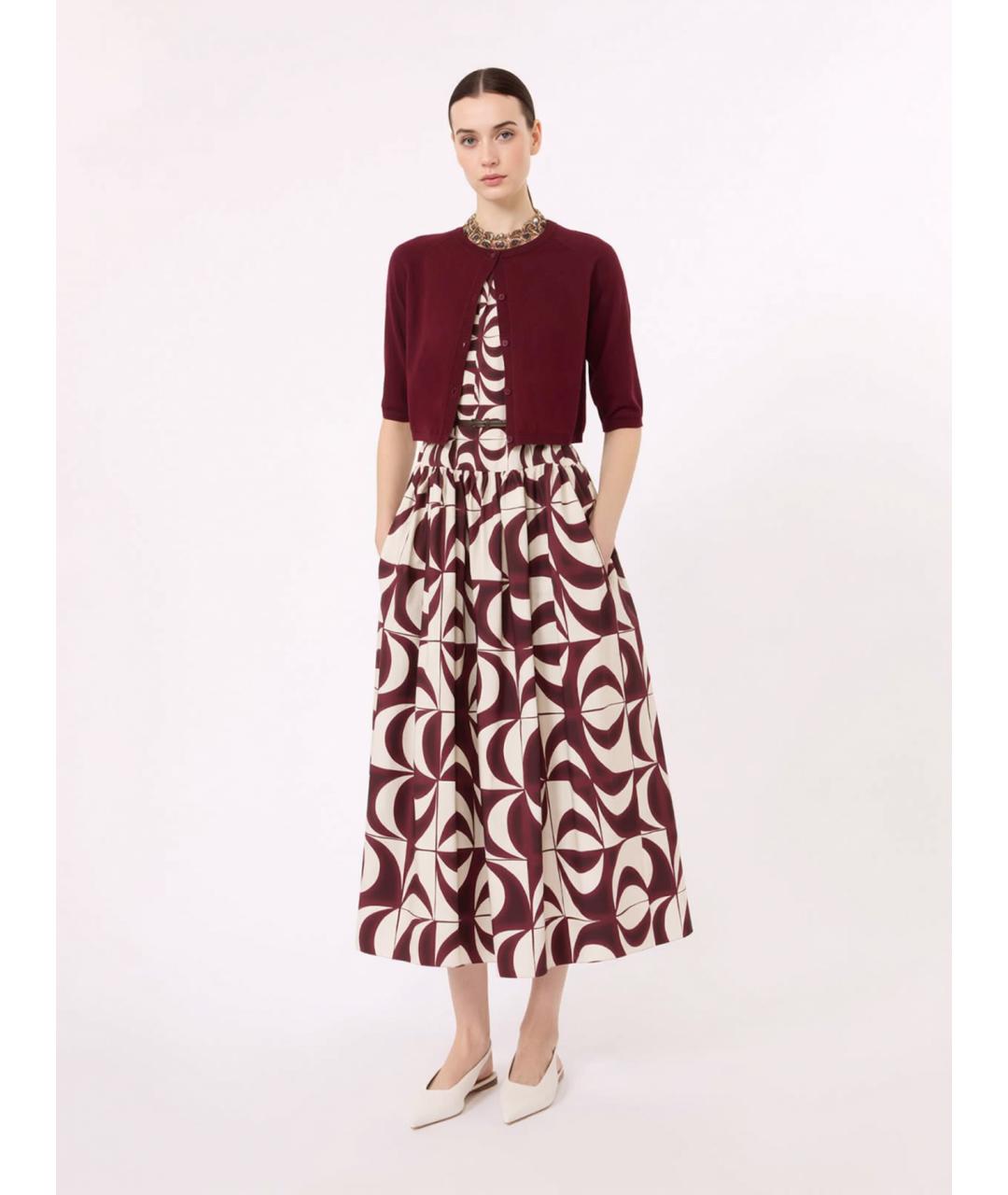 'S MAX MARA Бордовый хлопковый кардиган, фото 2