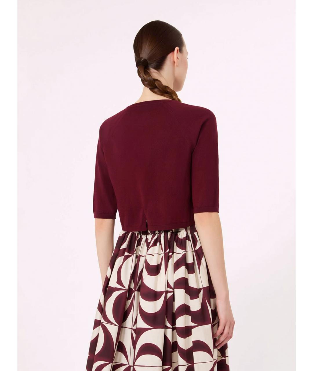 'S MAX MARA Бордовый хлопковый кардиган, фото 4