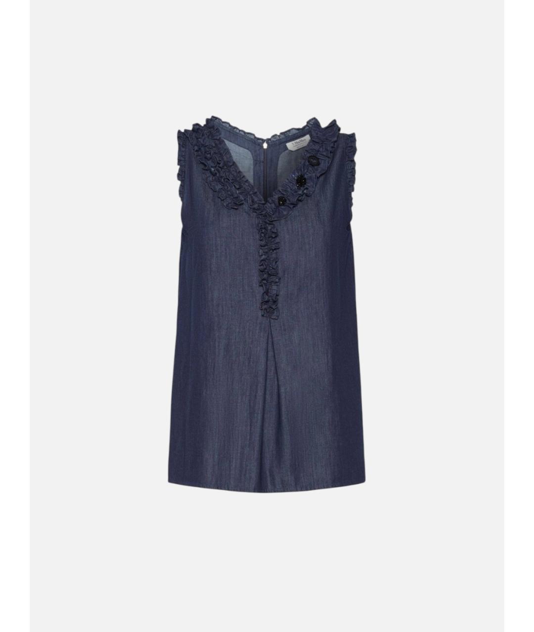 'S MAX MARA Синяя хлопковая блузы, фото 1