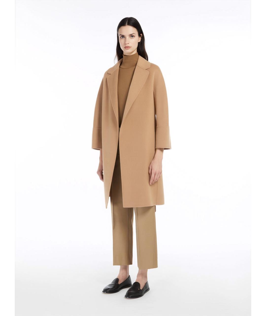 'S MAX MARA Бежевое шерстяное пальто, фото 2