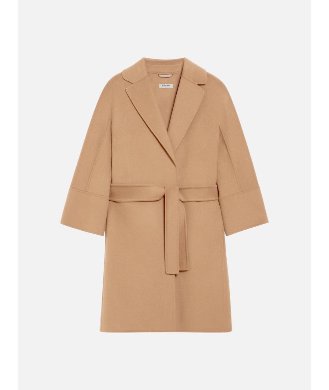 'S MAX MARA Бежевое шерстяное пальто, фото 1