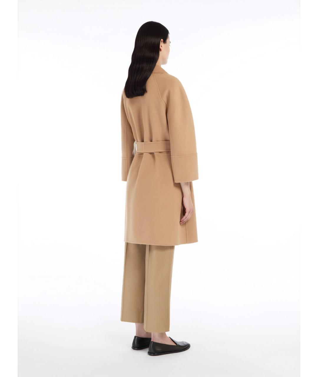 'S MAX MARA Бежевое шерстяное пальто, фото 4