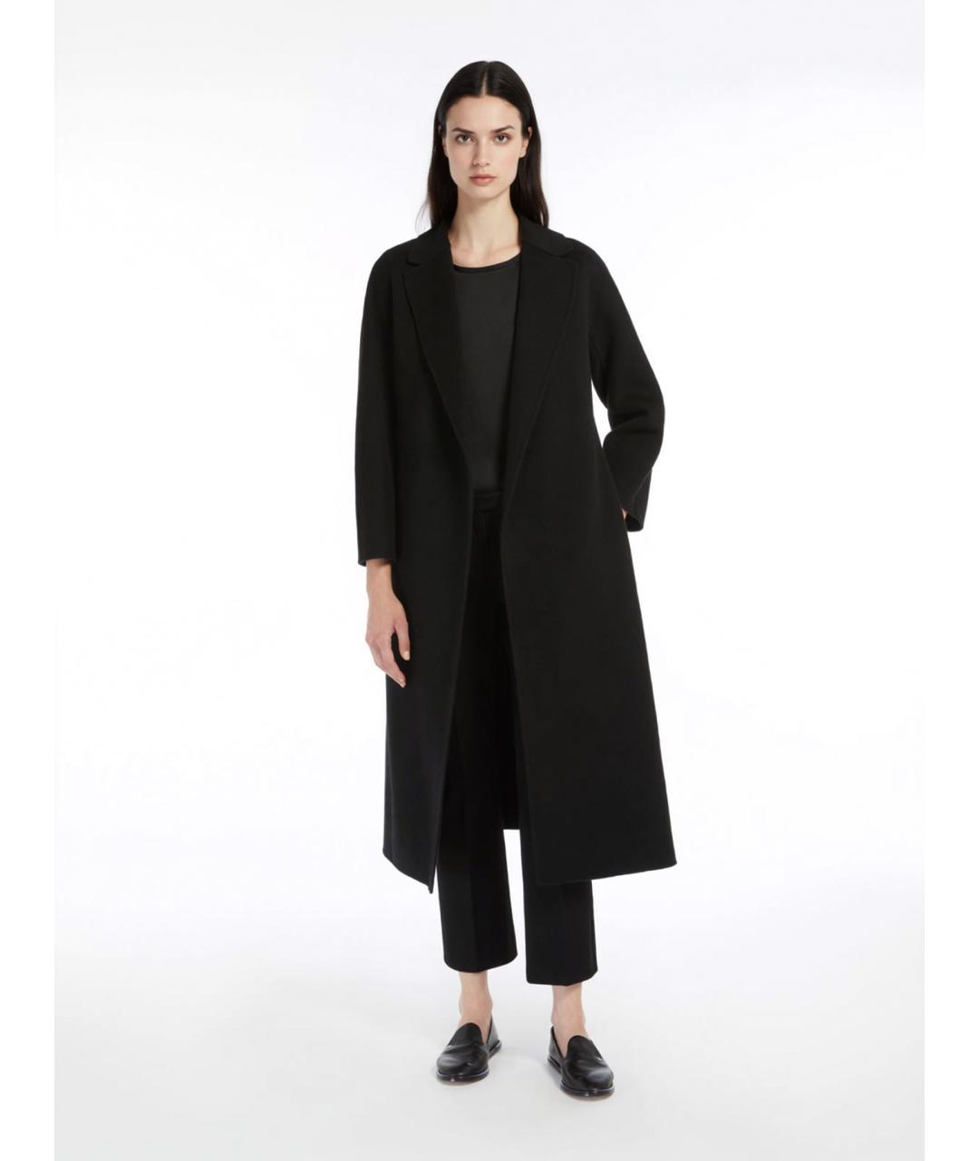 'S MAX MARA Черное шерстяное пальто, фото 2