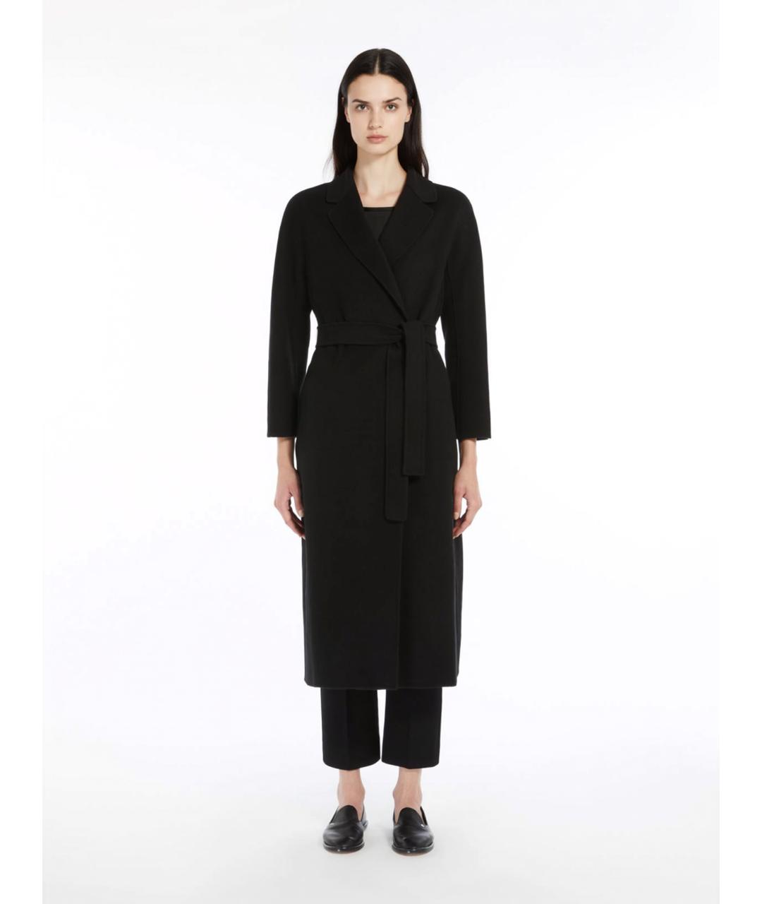 'S MAX MARA Черное шерстяное пальто, фото 3