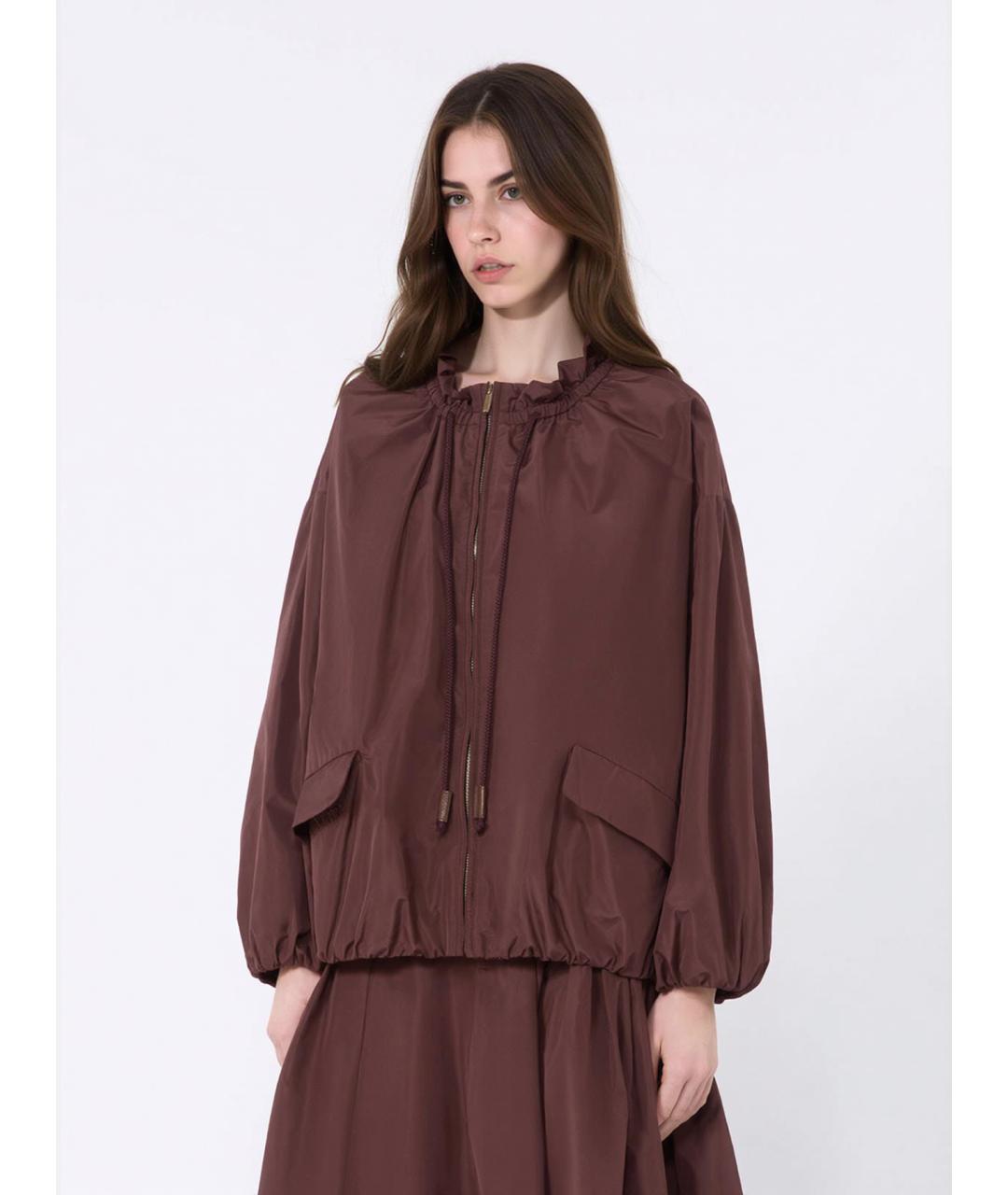 'S MAX MARA Бордовая полиэстеровая куртка, фото 4