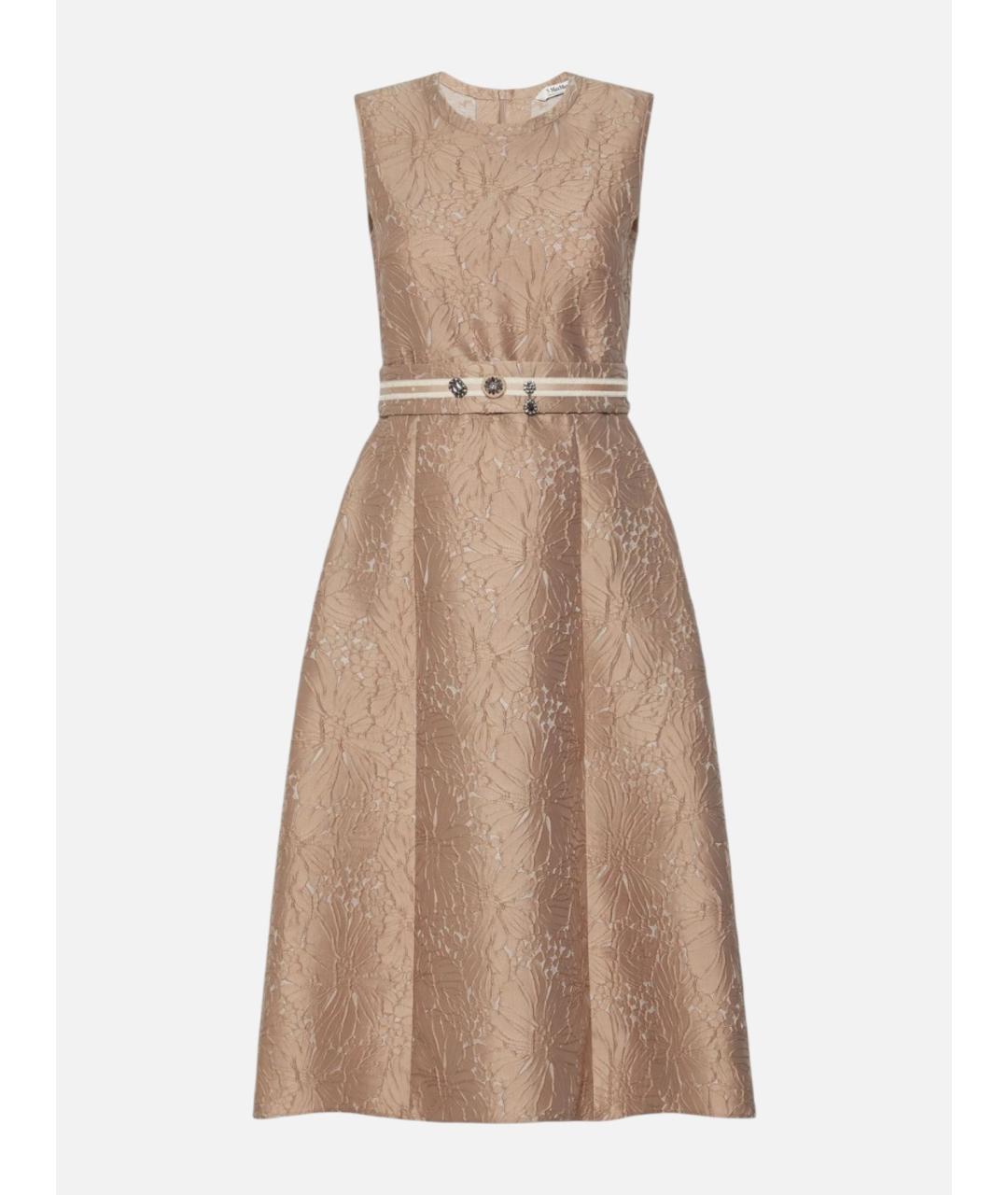 'S MAX MARA Бежевое полиэстеровое коктейльное платье, фото 1