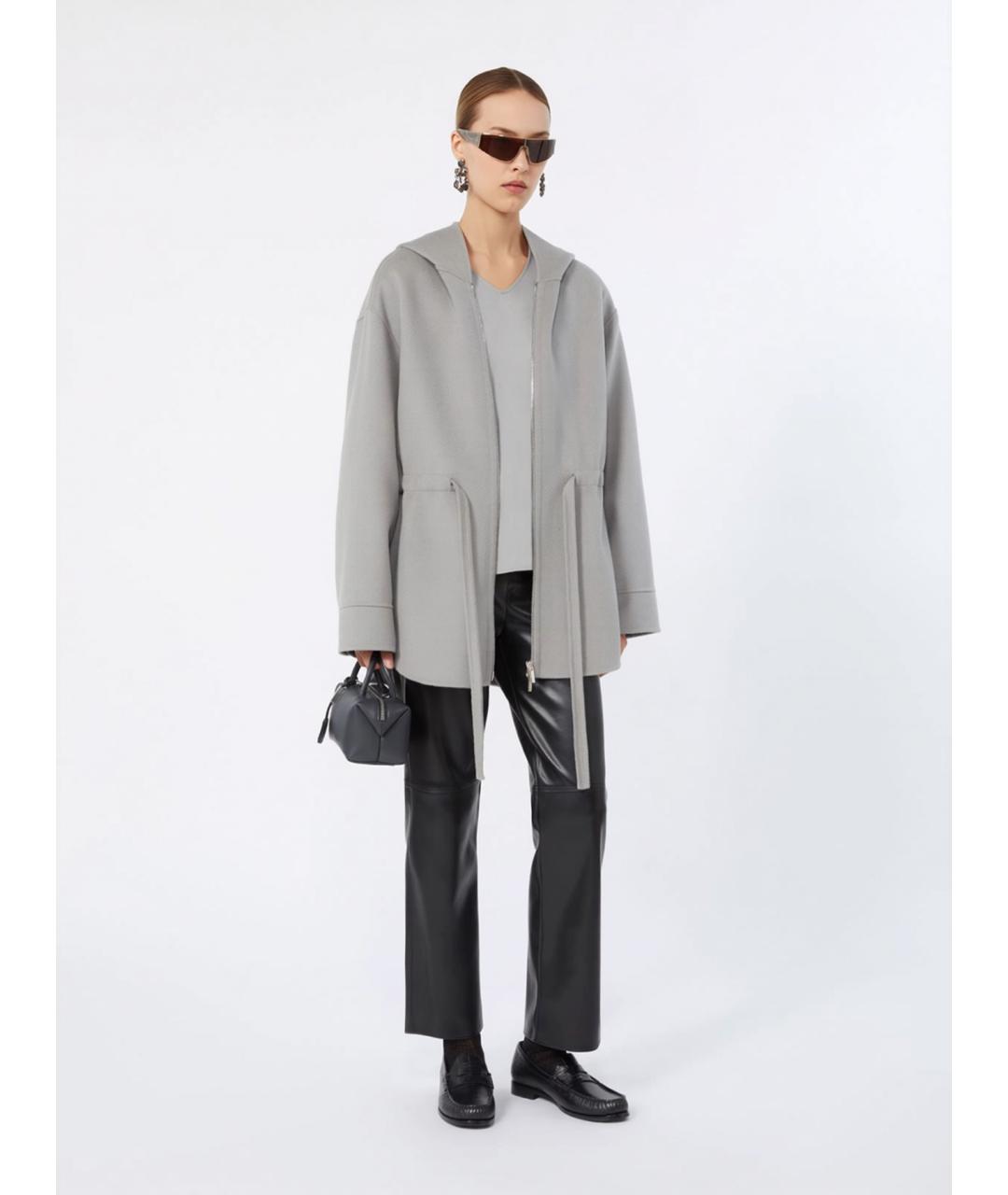 'S MAX MARA Черные полиэстеровые прямые брюки, фото 2