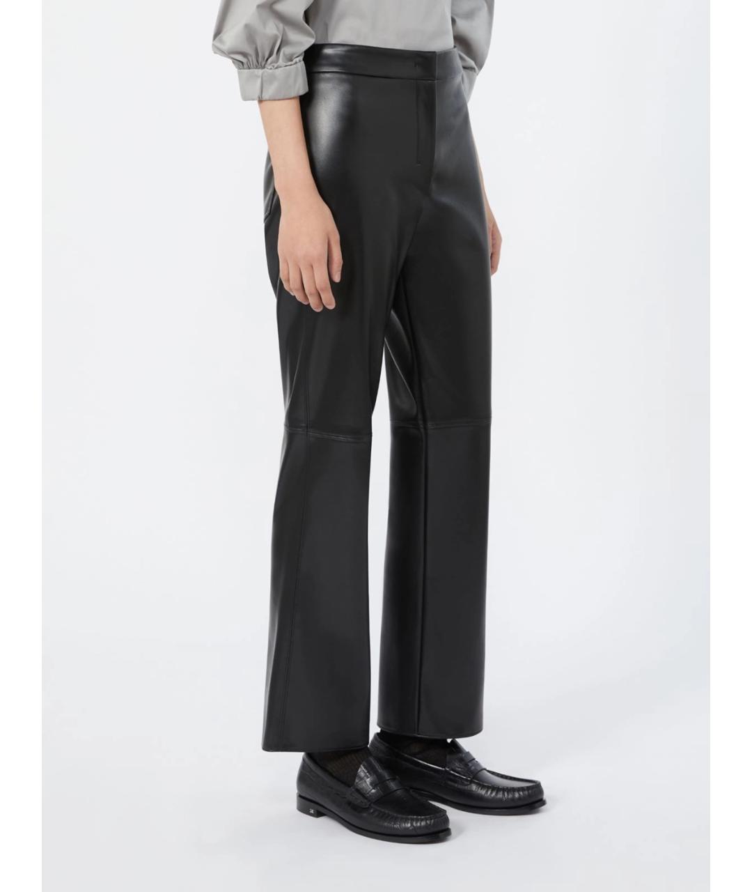 'S MAX MARA Черные полиэстеровые прямые брюки, фото 3