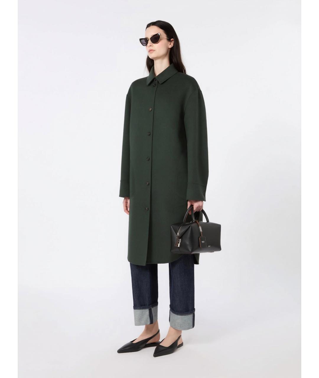 'S MAX MARA Зеленое шерстяное пальто, фото 2