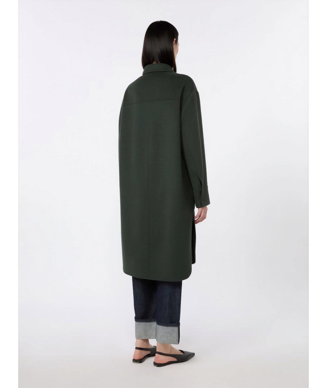 'S MAX MARA Зеленое шерстяное пальто, фото 4