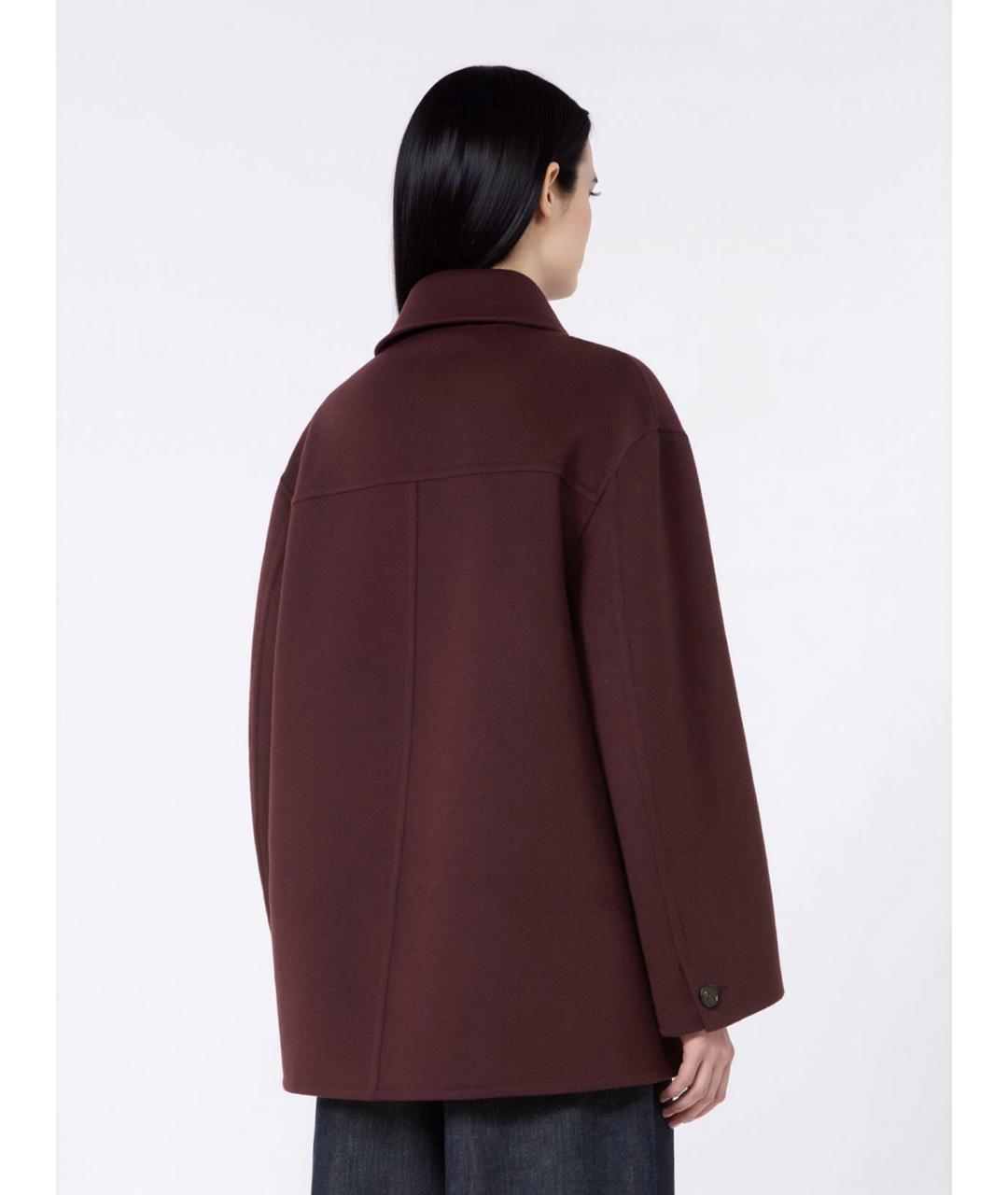 'S MAX MARA Бордовое шерстяное пальто, фото 3