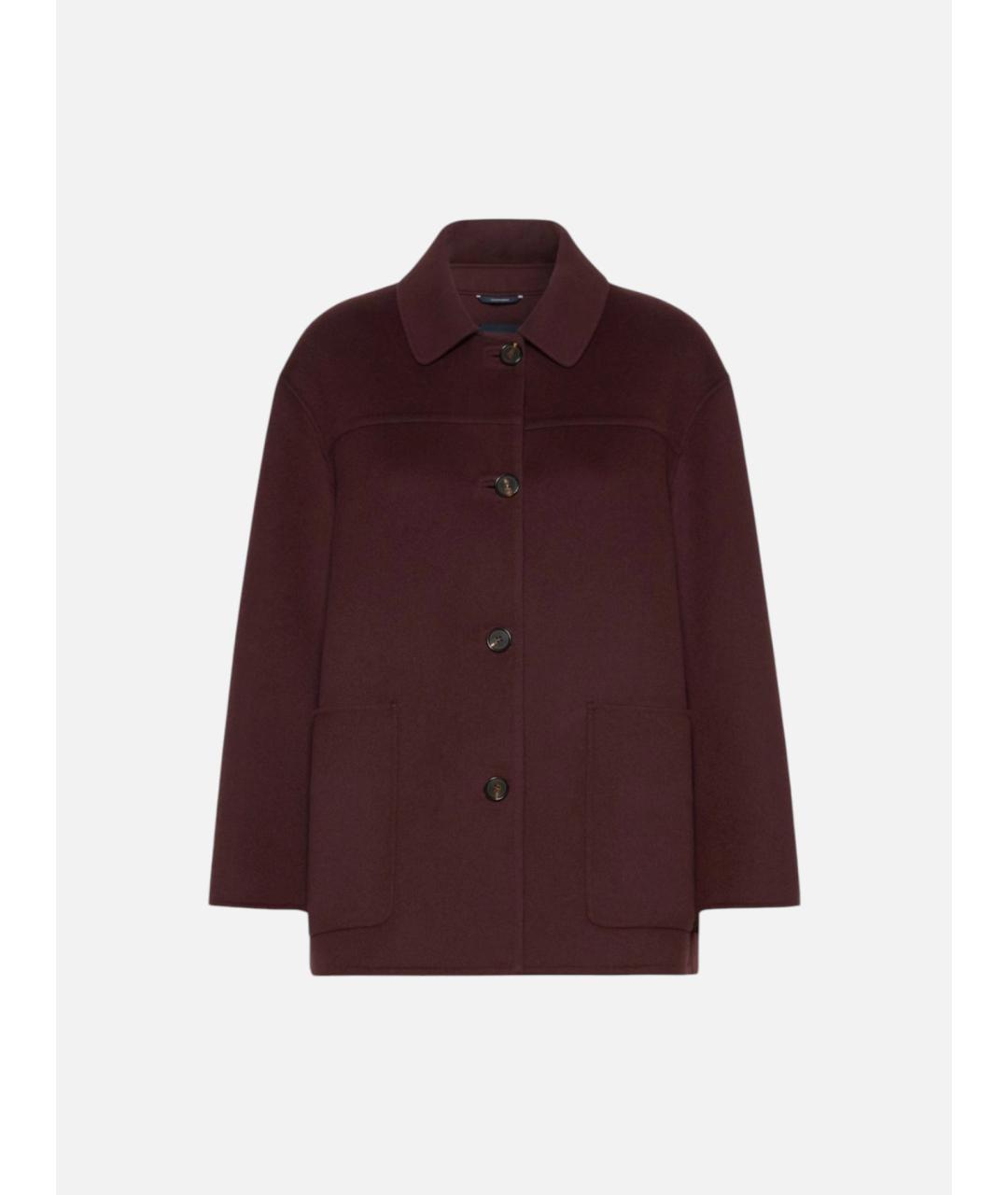 'S MAX MARA Бордовое шерстяное пальто, фото 1