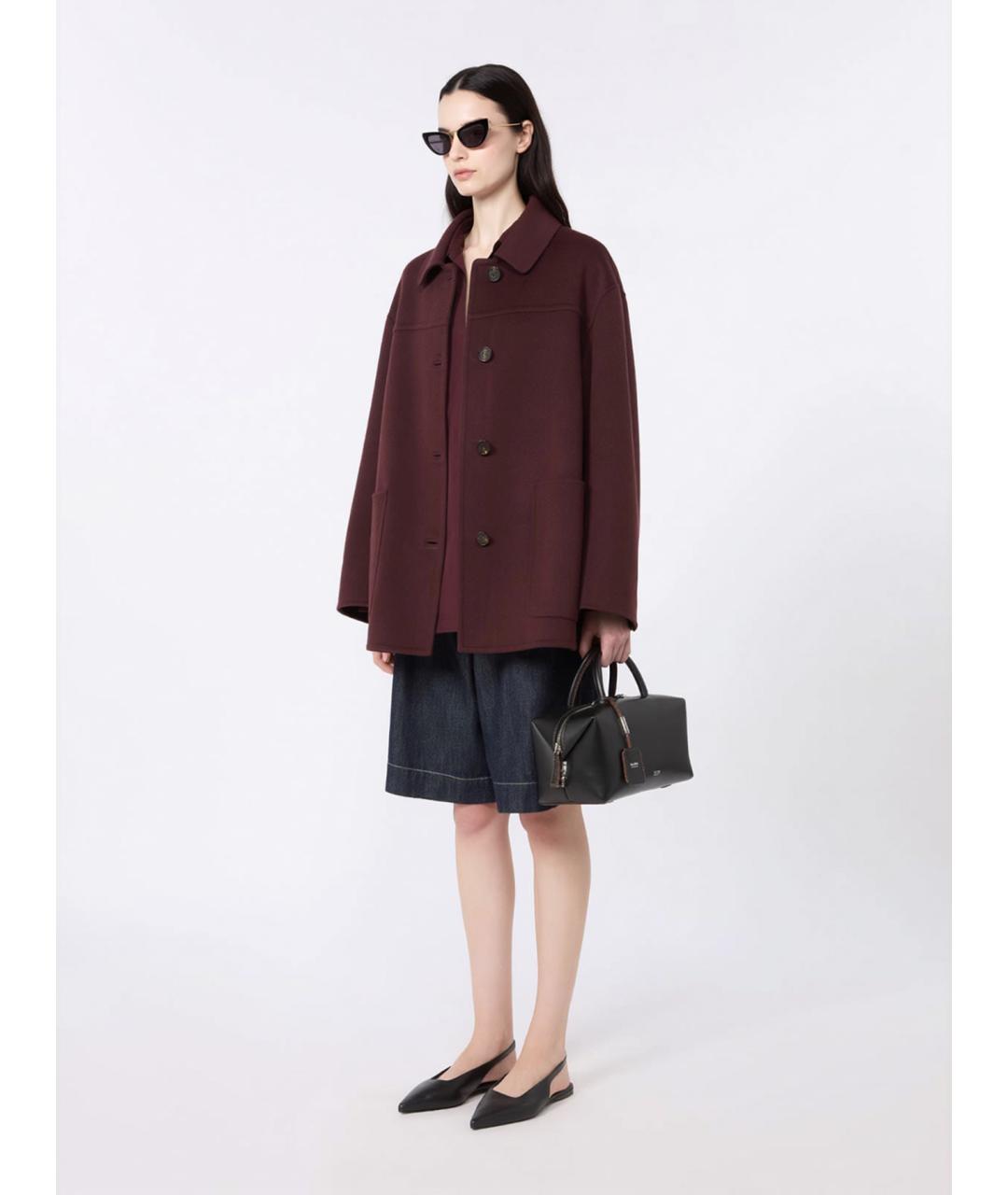 'S MAX MARA Бордовое шерстяное пальто, фото 2